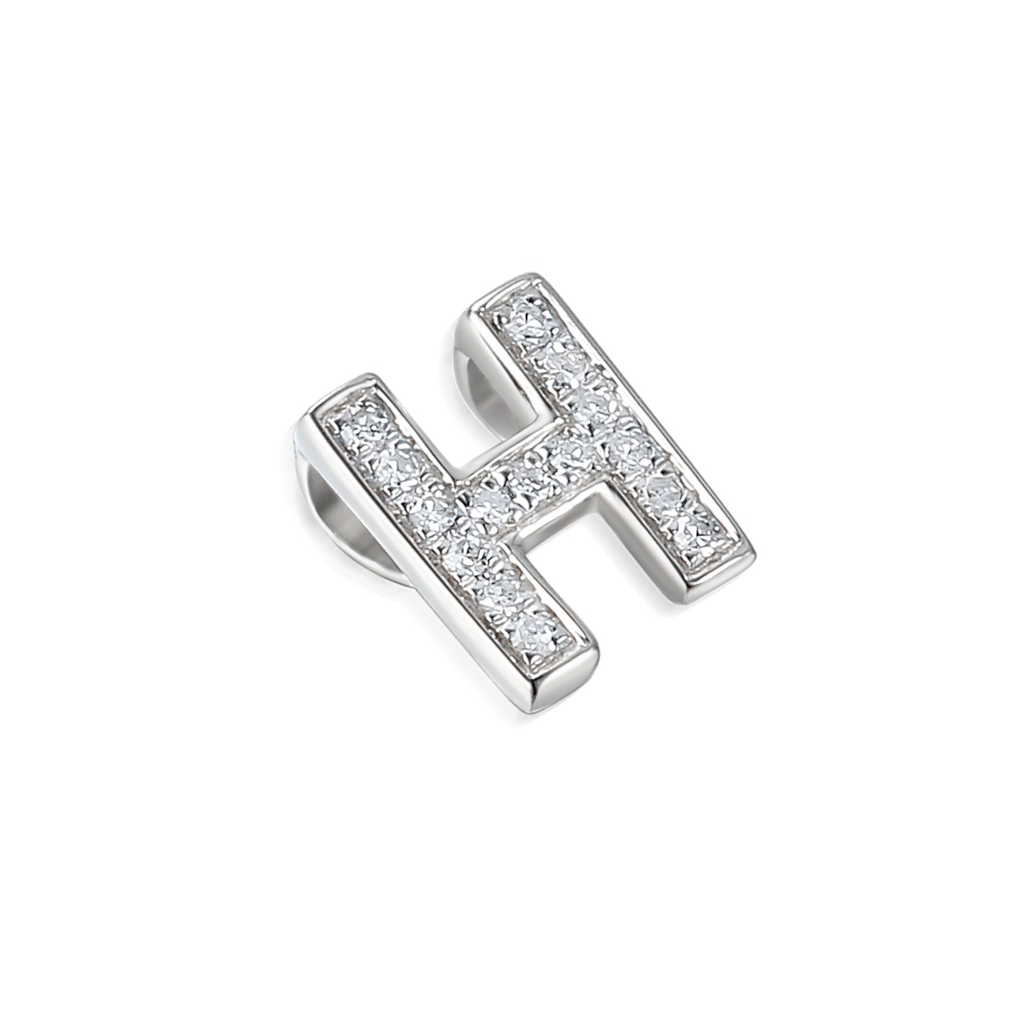 Pave Diamond Initial H Pendant