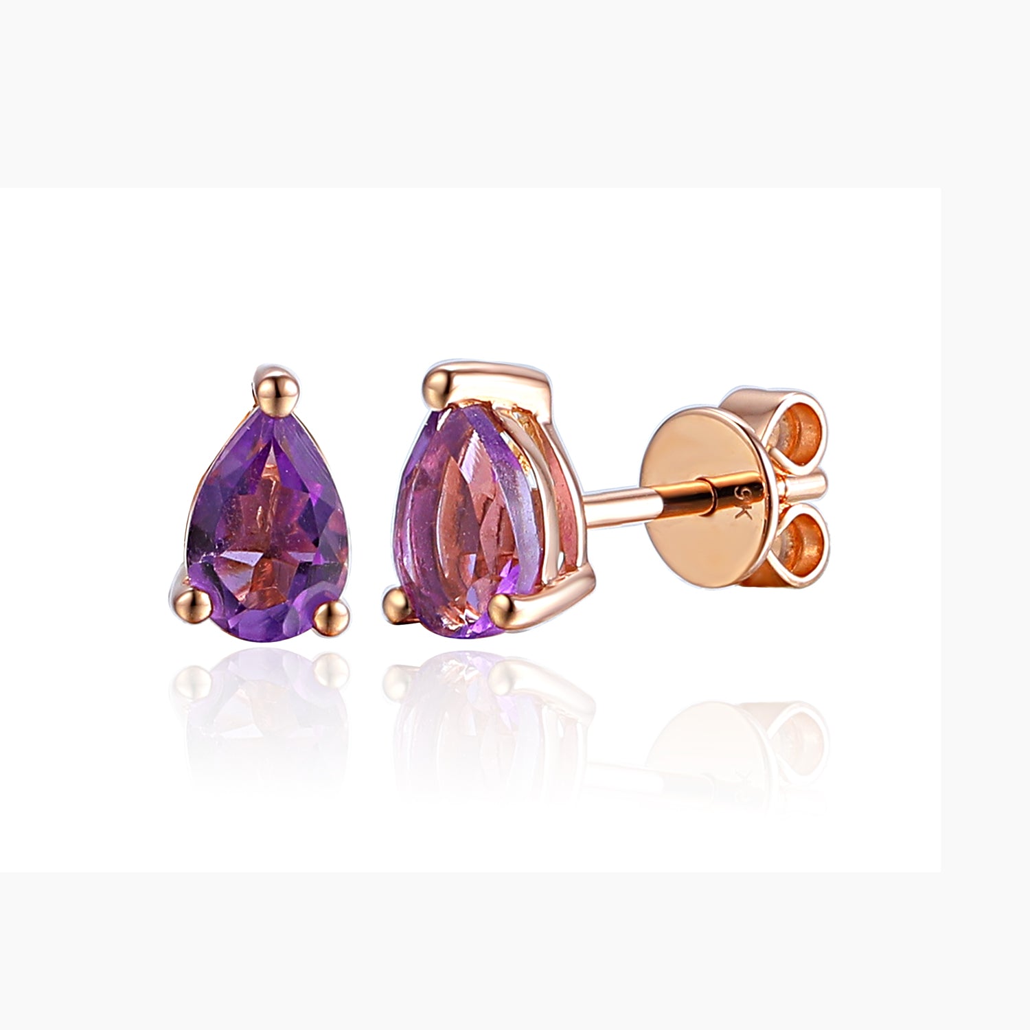 Pear Shape Gemstone Gold Stud Earrings