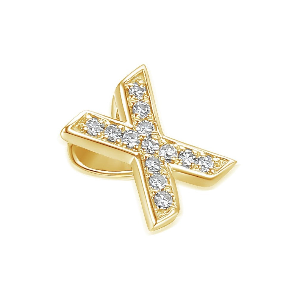 Pave Diamond Initial  X Pendant
