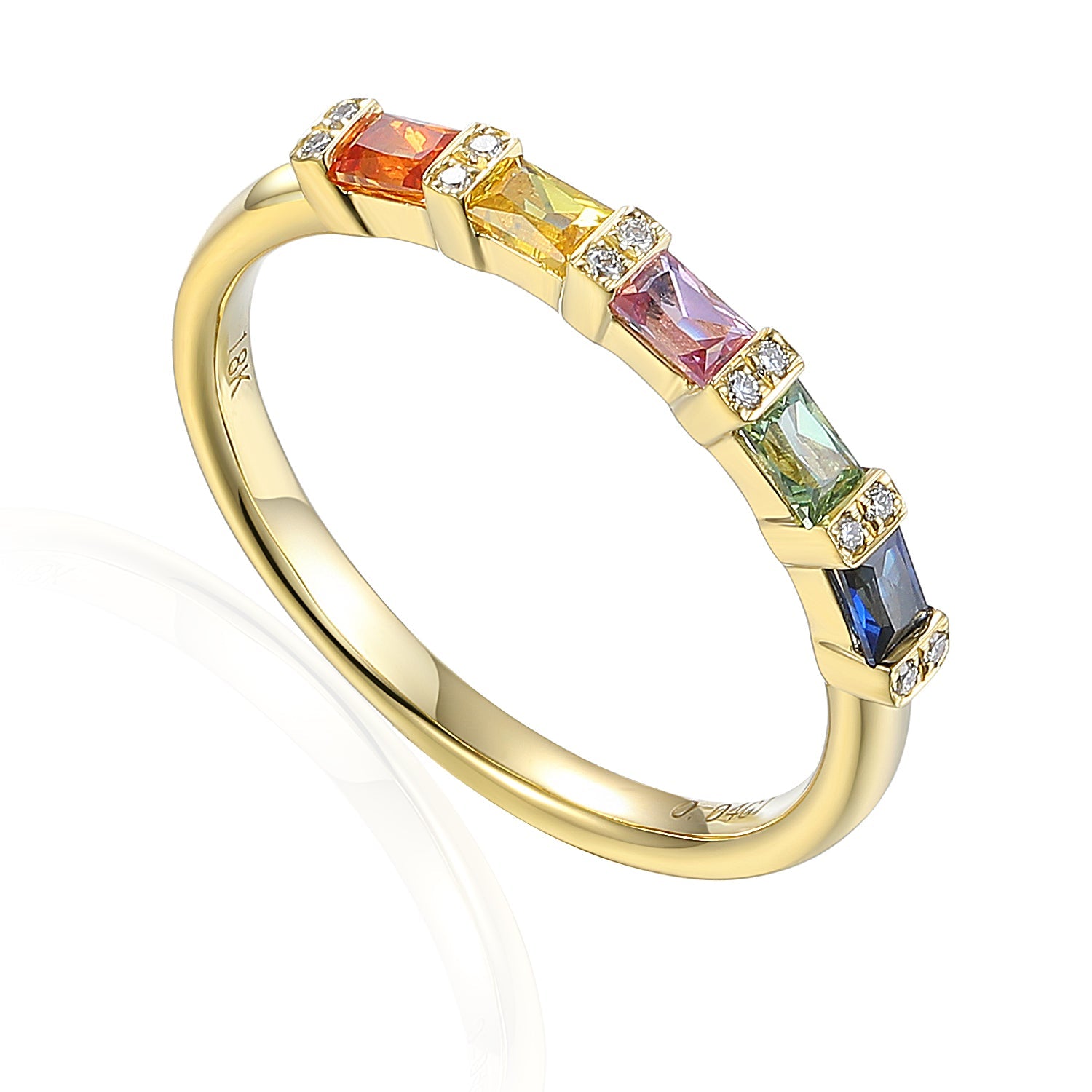 Sapphire baguette eternity band clearance