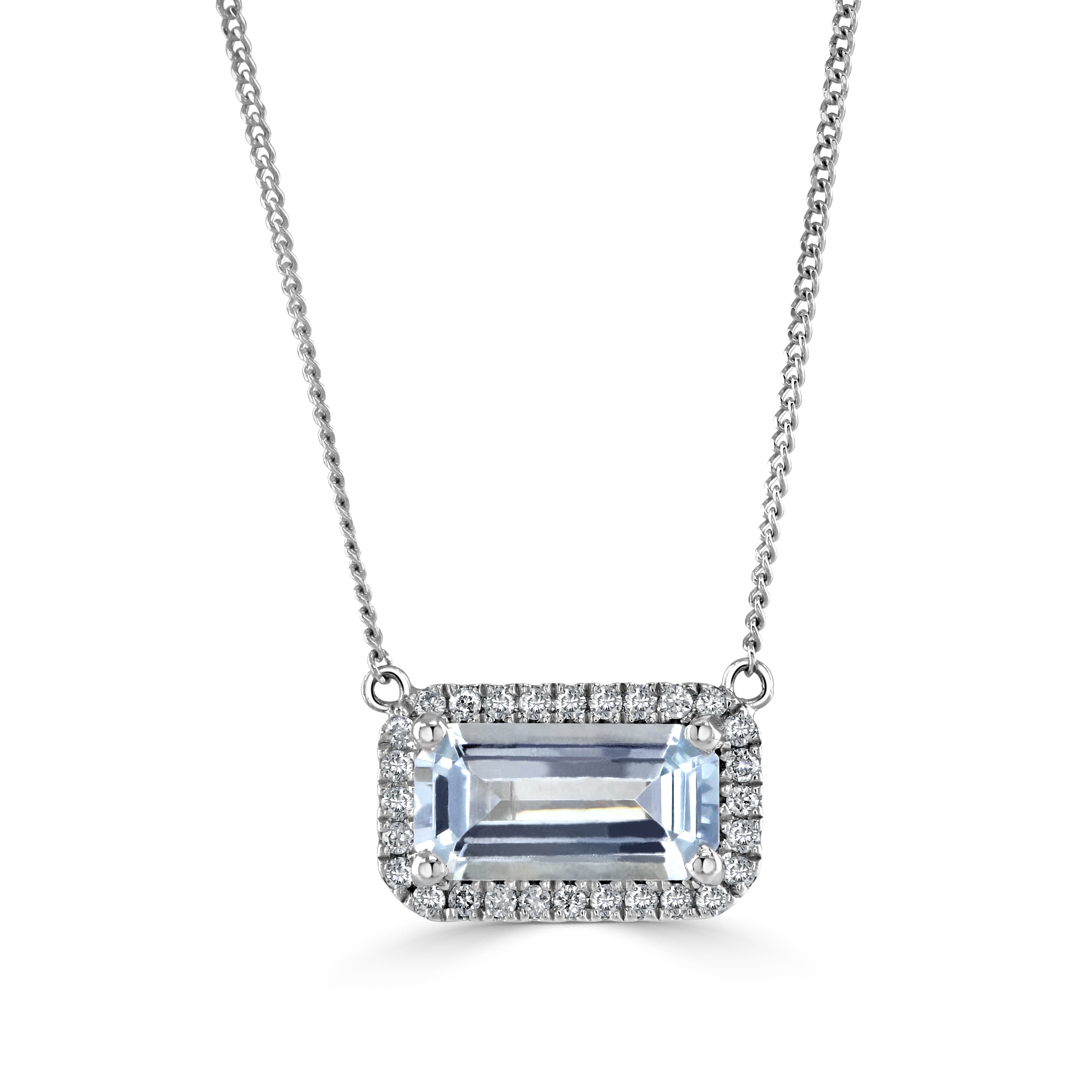 Long Octagon and Diamond Surround Necklace