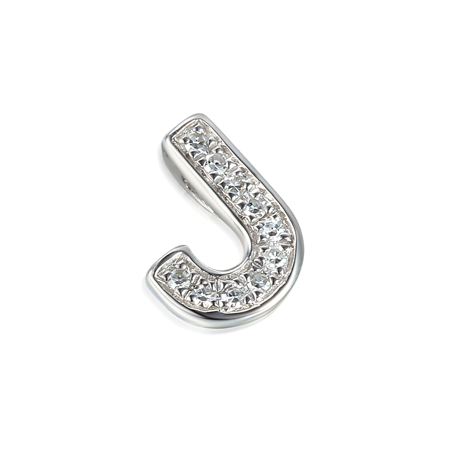 Pave Diamond Initial J Pendant