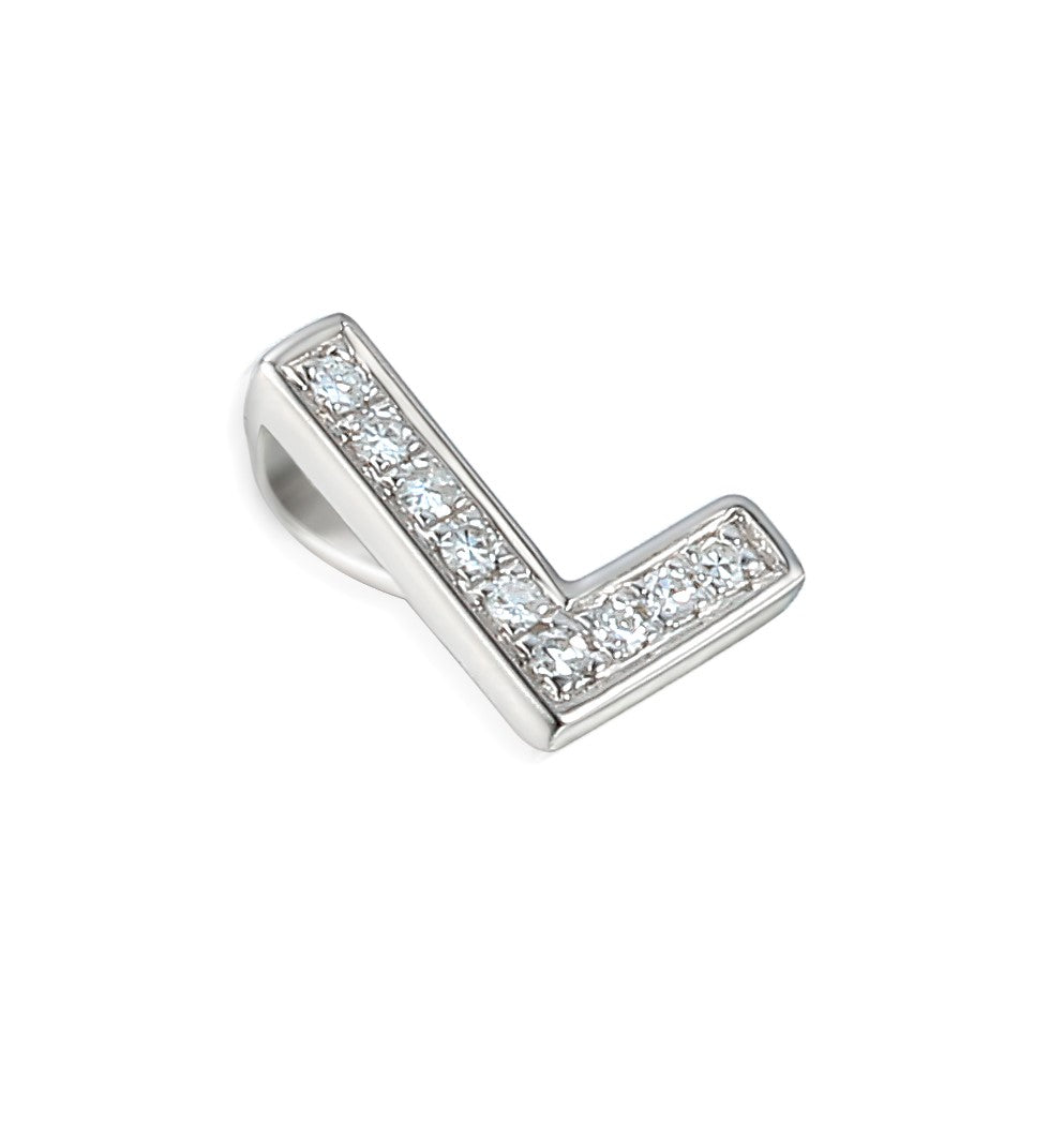 Pave Diamond Initial L Pendant