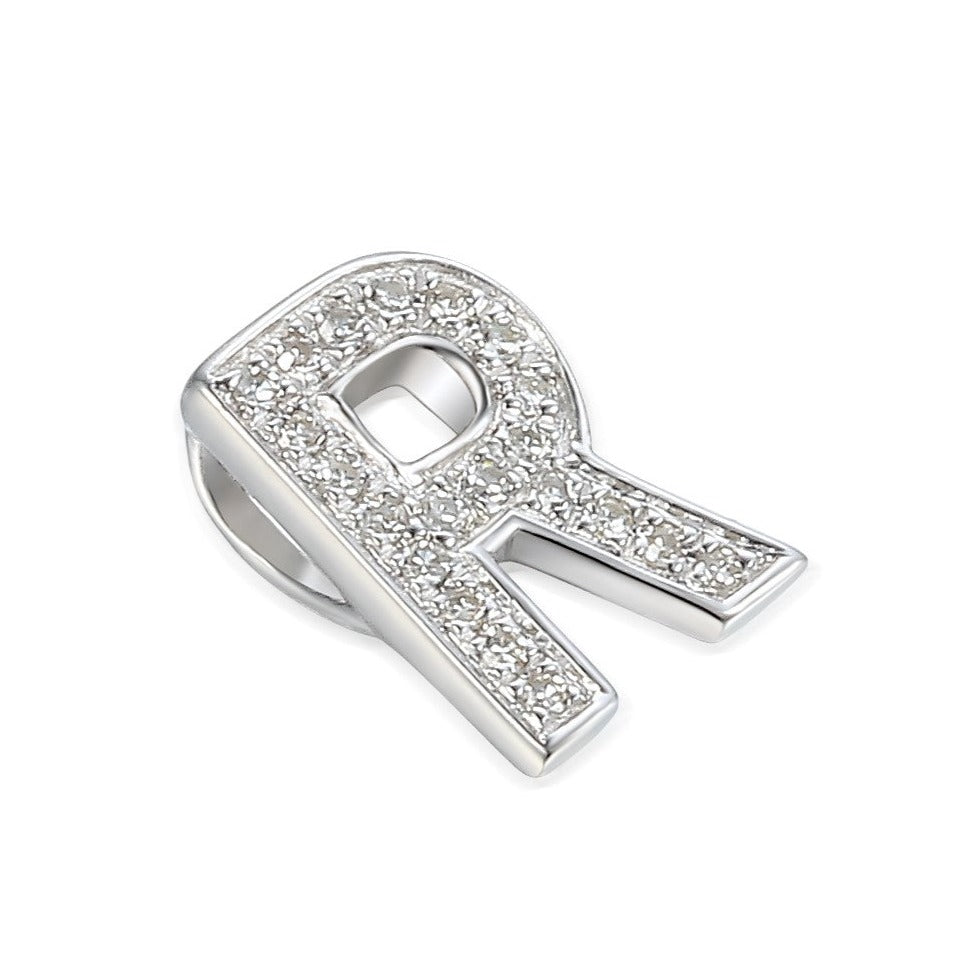 Pave Diamond Initial R Pendant