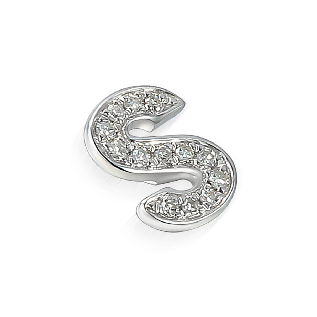 Pave Diamond Initial S Pendant