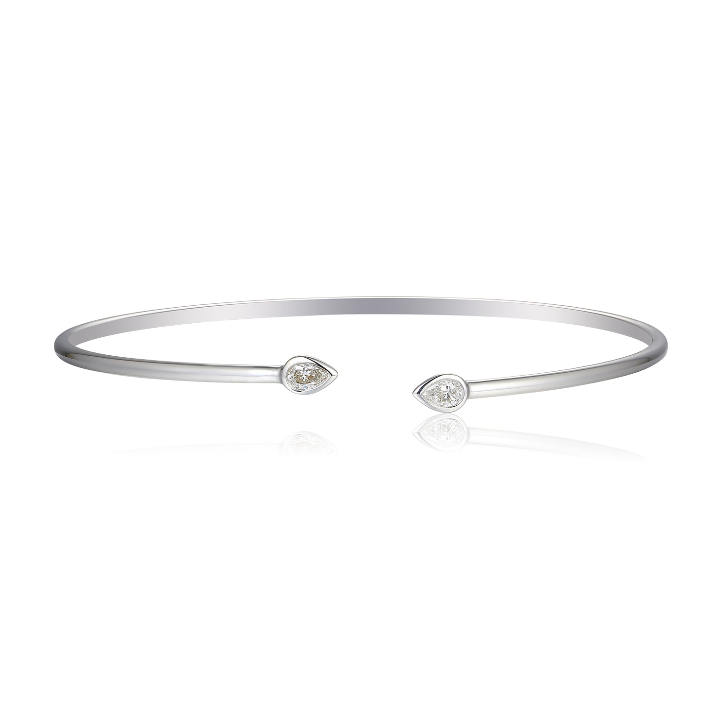 Rubover Diamond Pear Flexi Gold Bangle