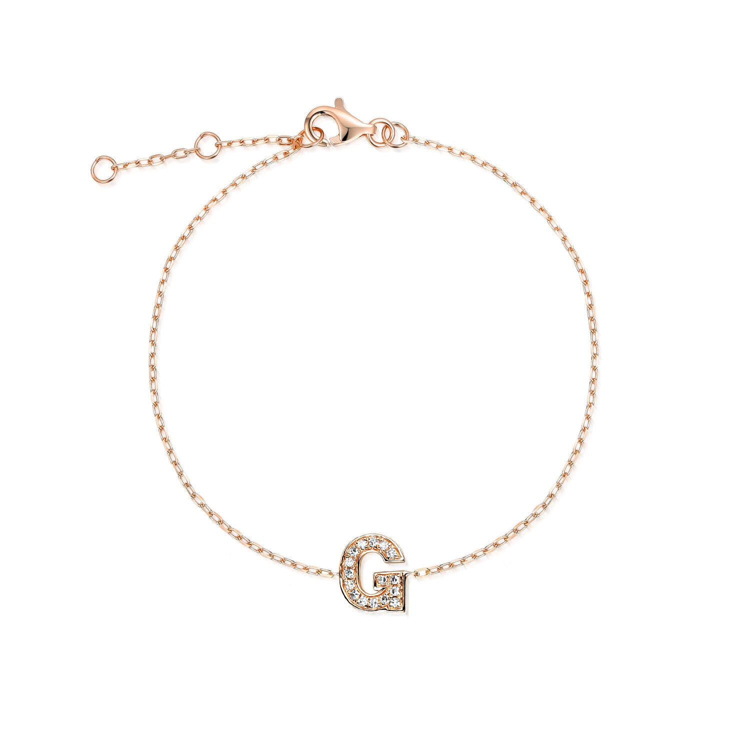 Diamond Initial G Gold Bracelet