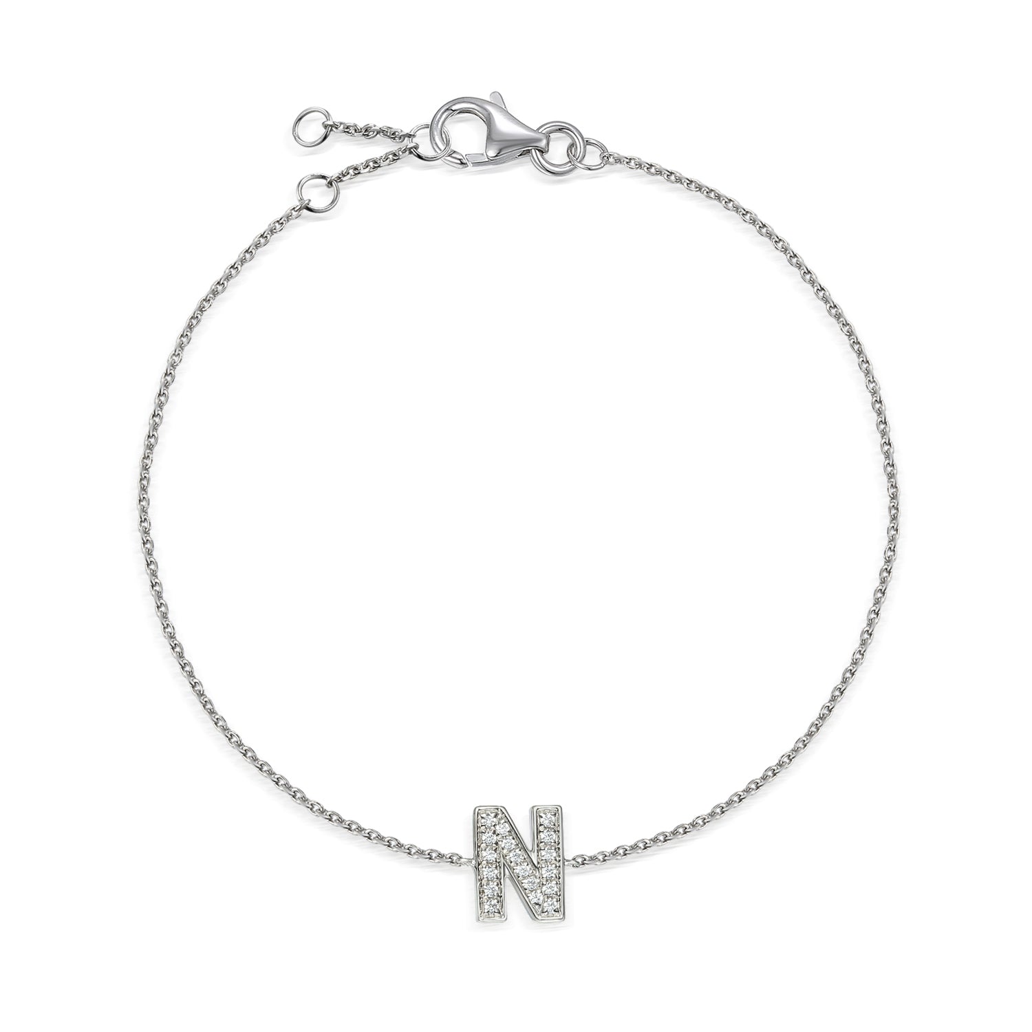 Diamond Initial N Gold Bracelet – Ntinga Jewellery