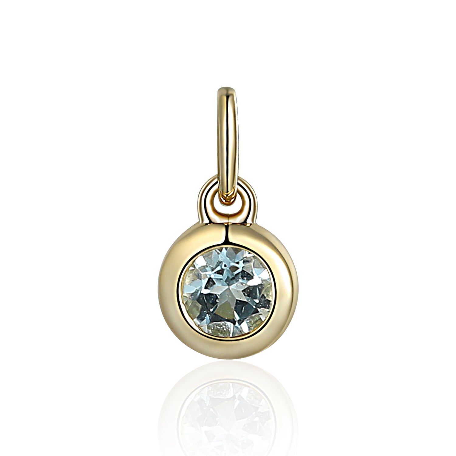 Aqua Rubover Birthstone Bubble Charm