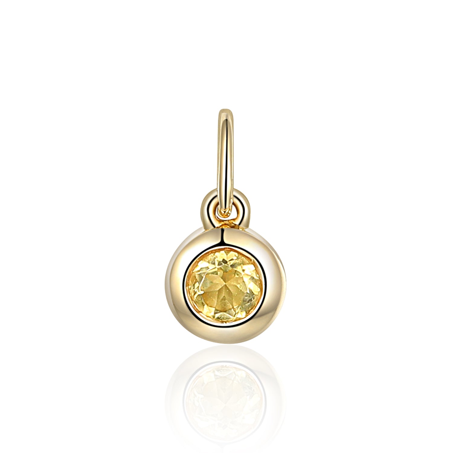 Citrine Rubover Birthstone Bubble Charm
