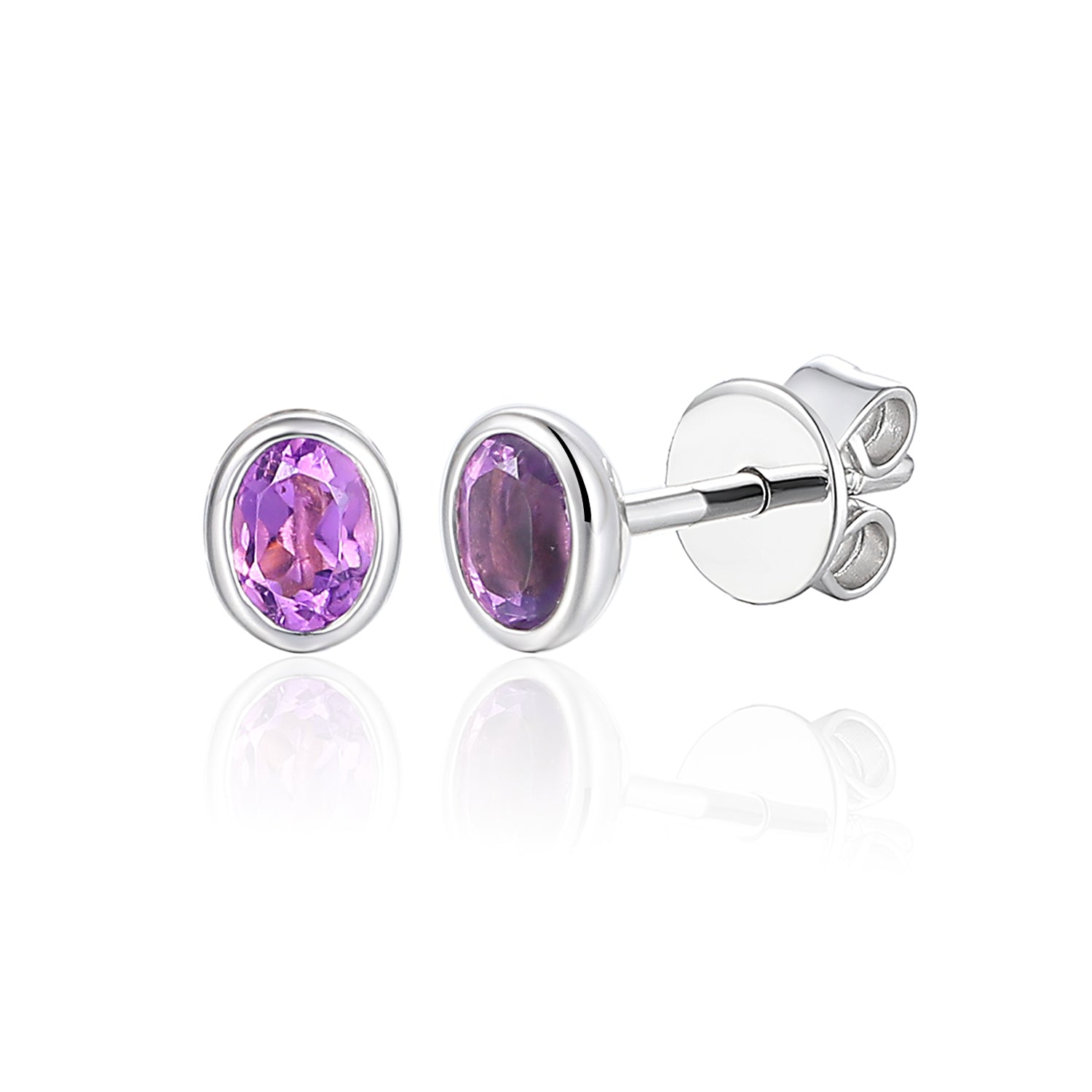 Rubover 4X3mm Gemstone Stud