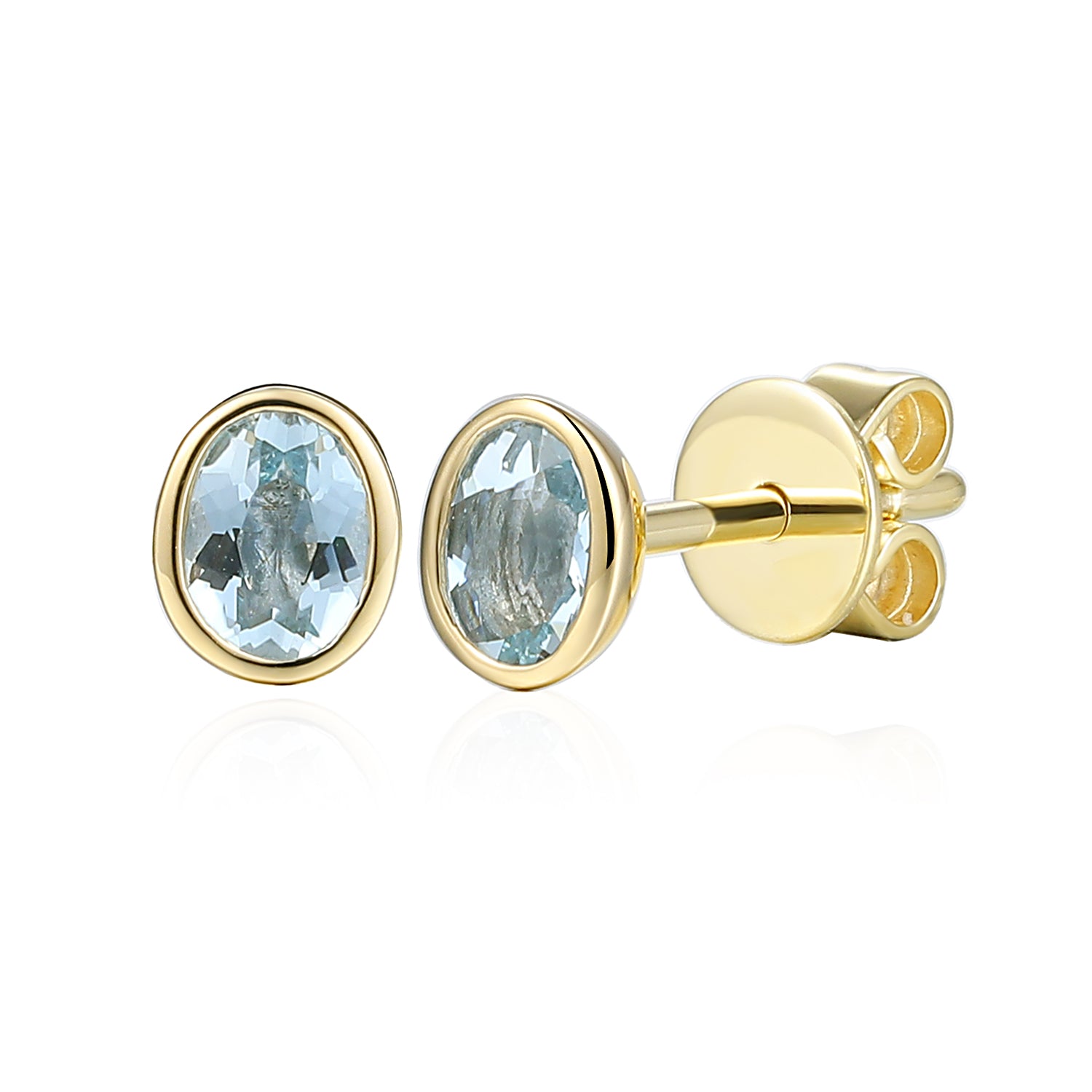 Rubover 4X3mm Gemstone Stud