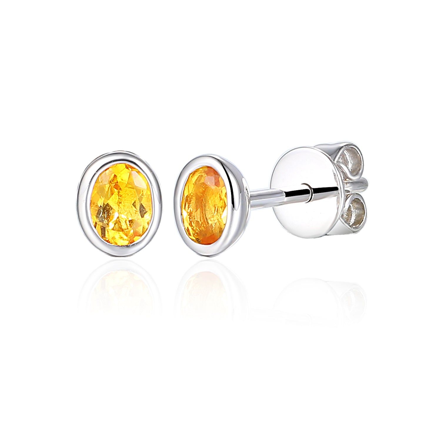 Rubover 4X3mm Gemstone Stud