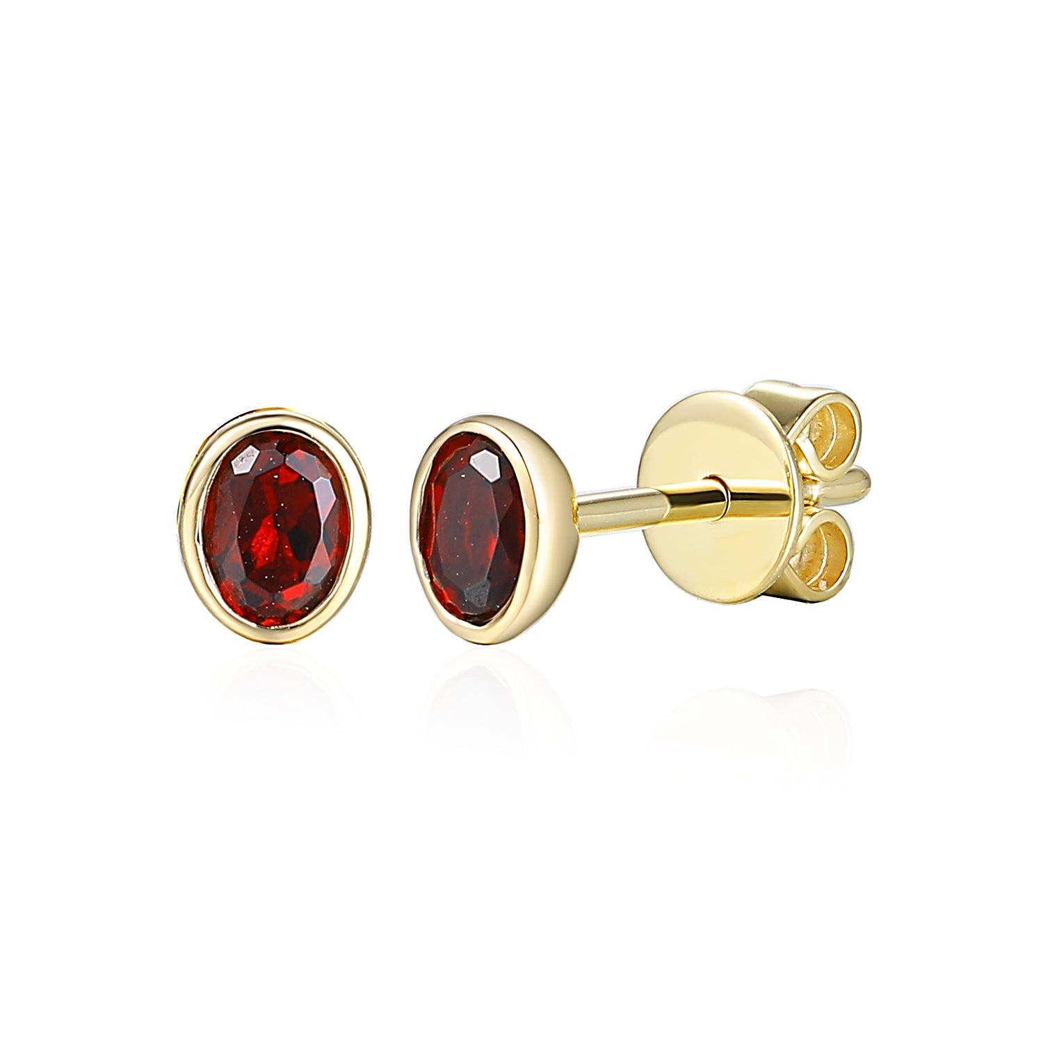 Rubover 4X3mm Gemstone Stud