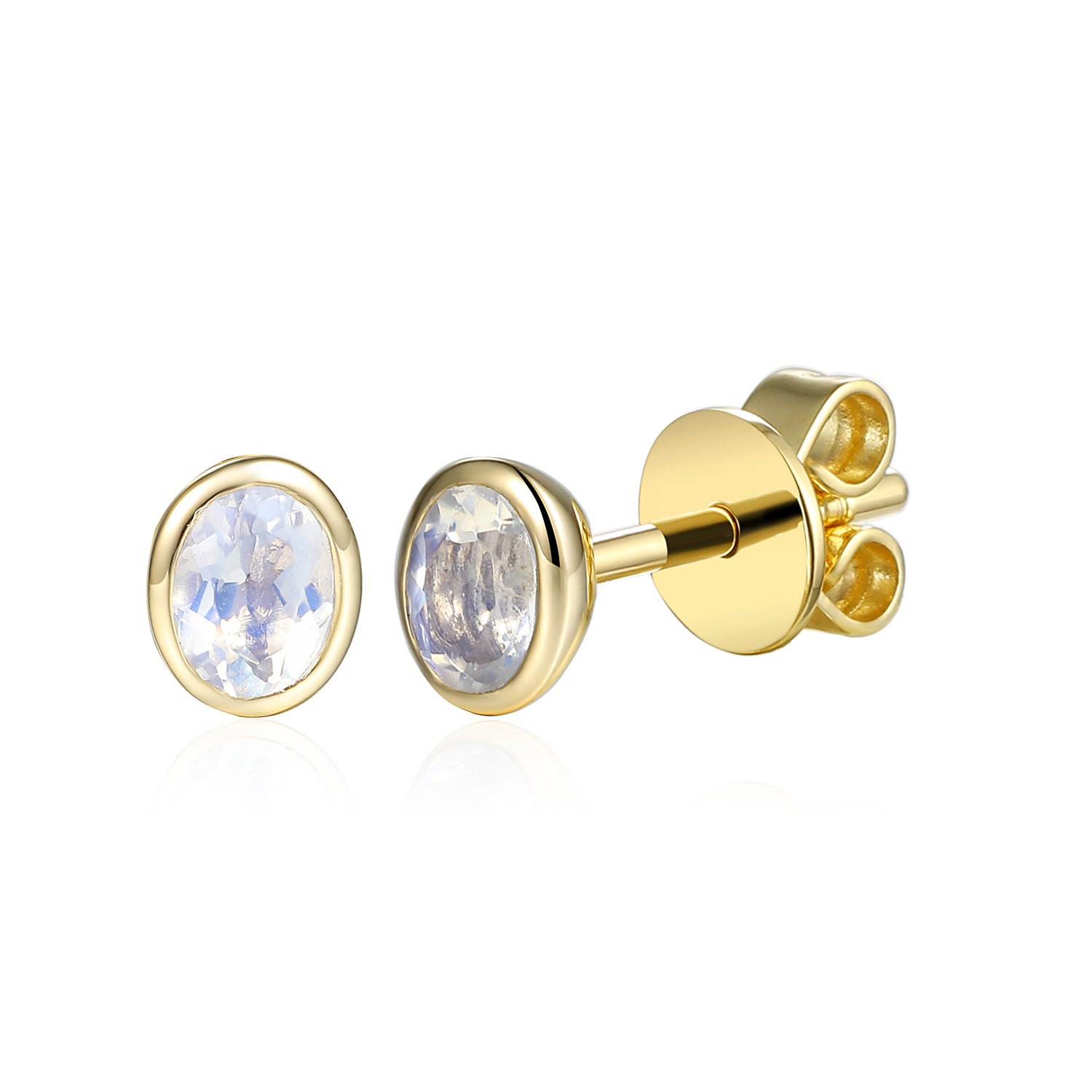 Rubover 4X3mm Gemstone Stud