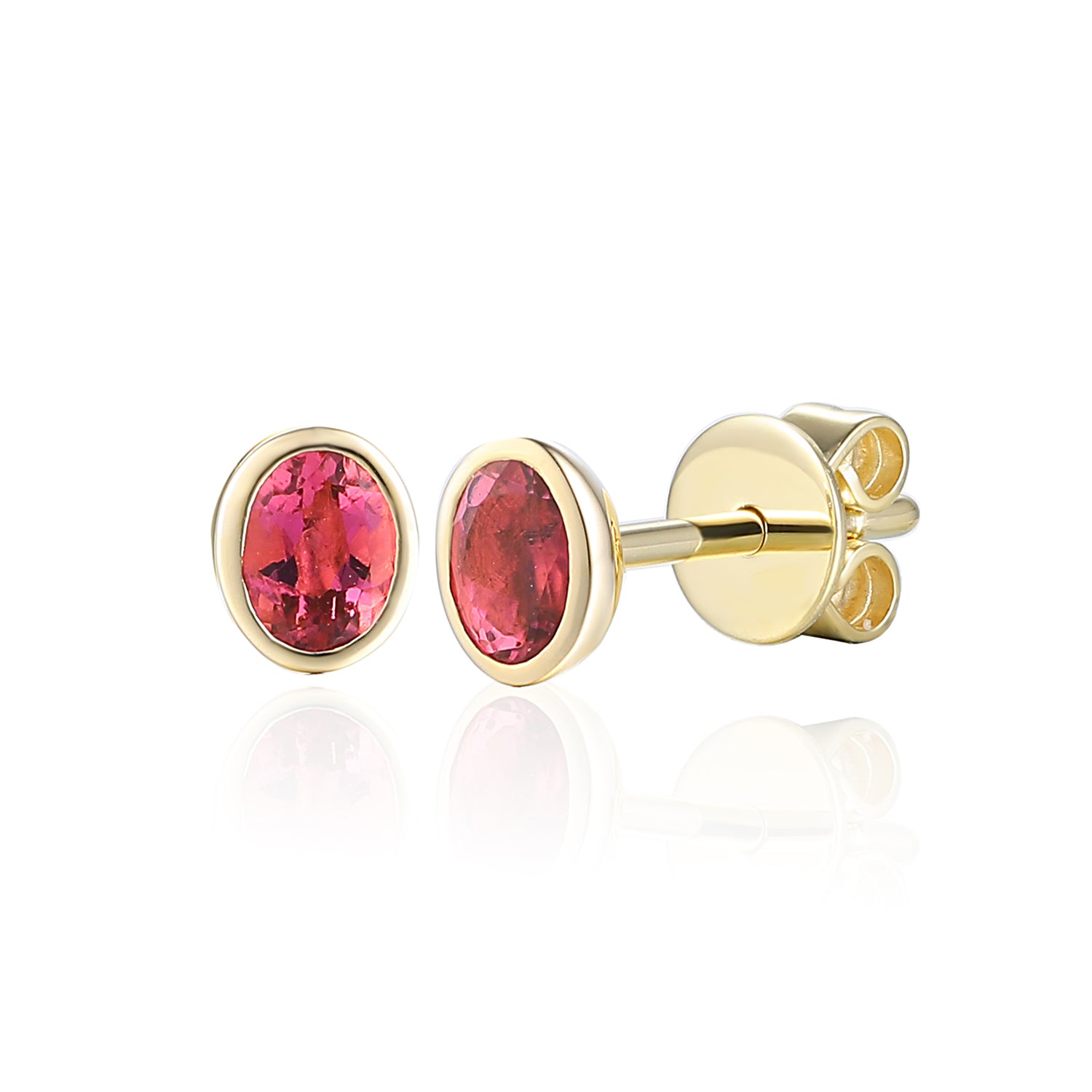 Rubover 4X3mm Gemstone Stud