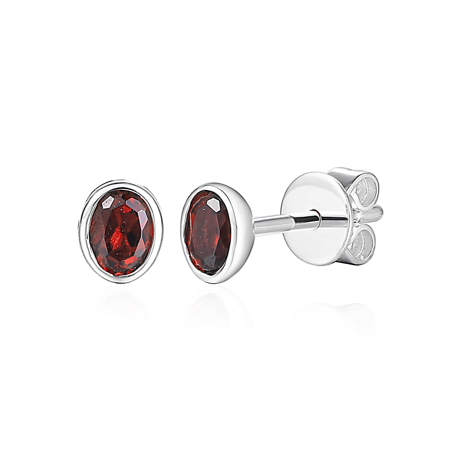 Rubover 4X3mm Gemstone Stud