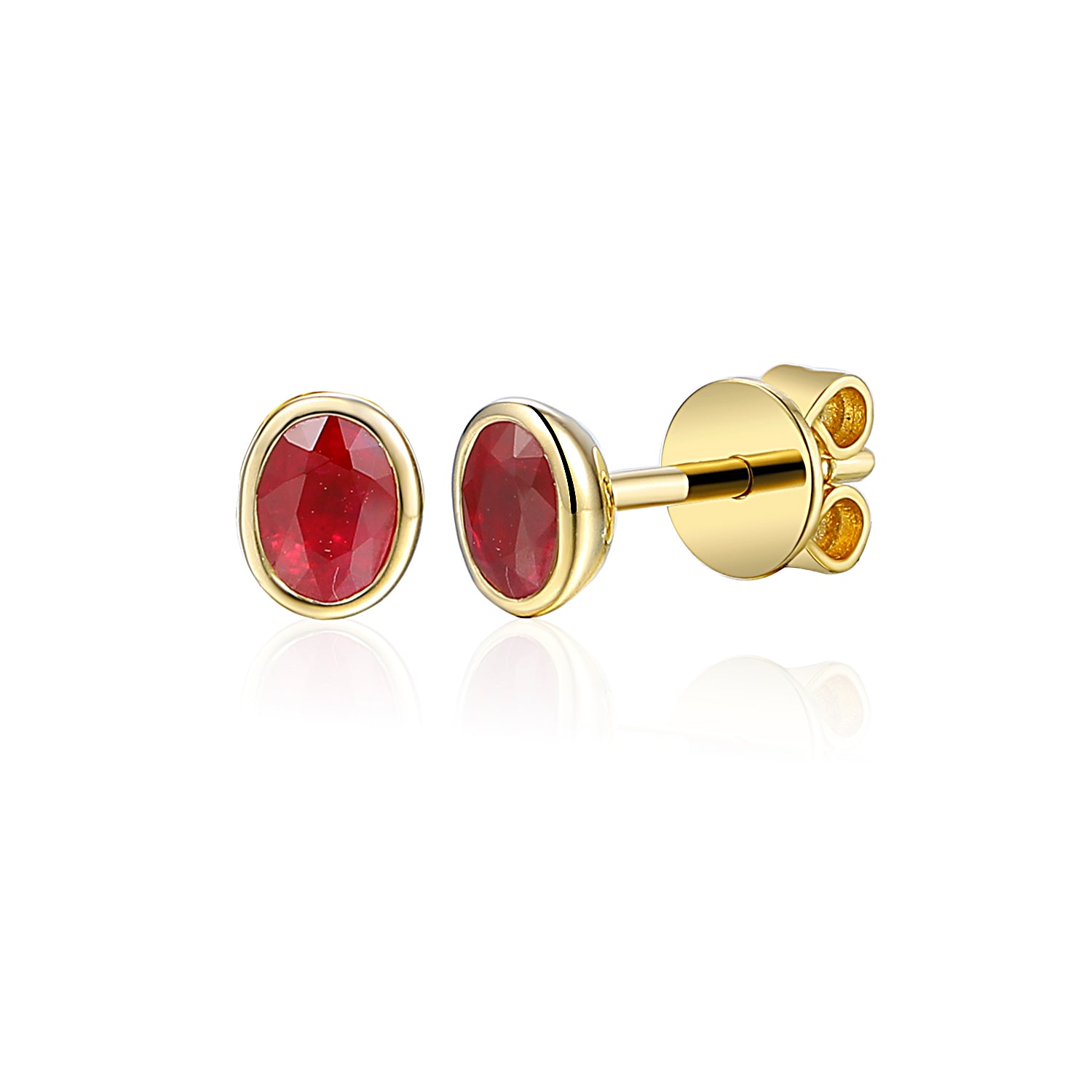 Rubover 4X3mm Gemstone Stud