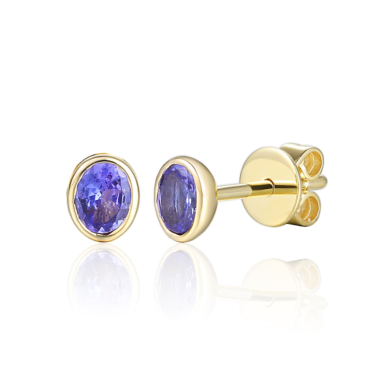 Rubover 4X3mm Gemstone Stud