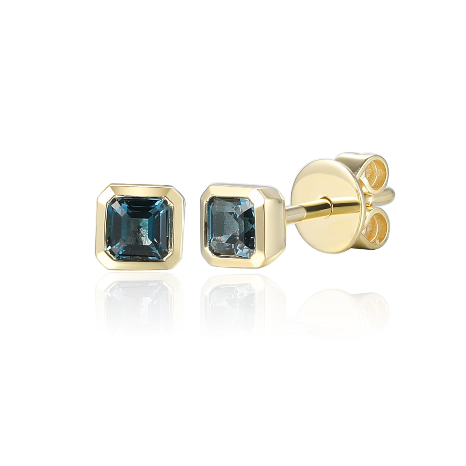 Octagon Rubover Gemstone Stud