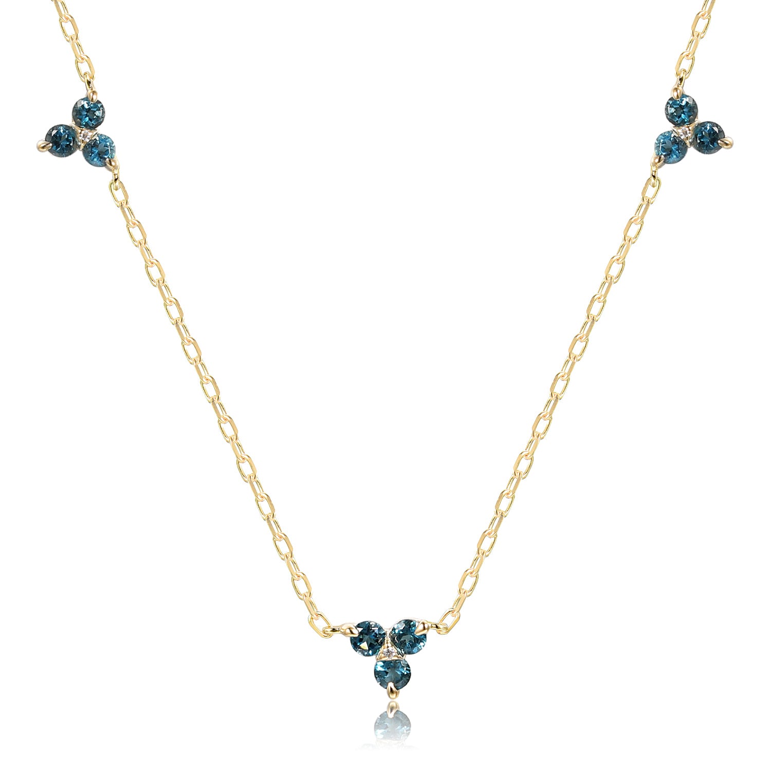 Triple gemstone necklace