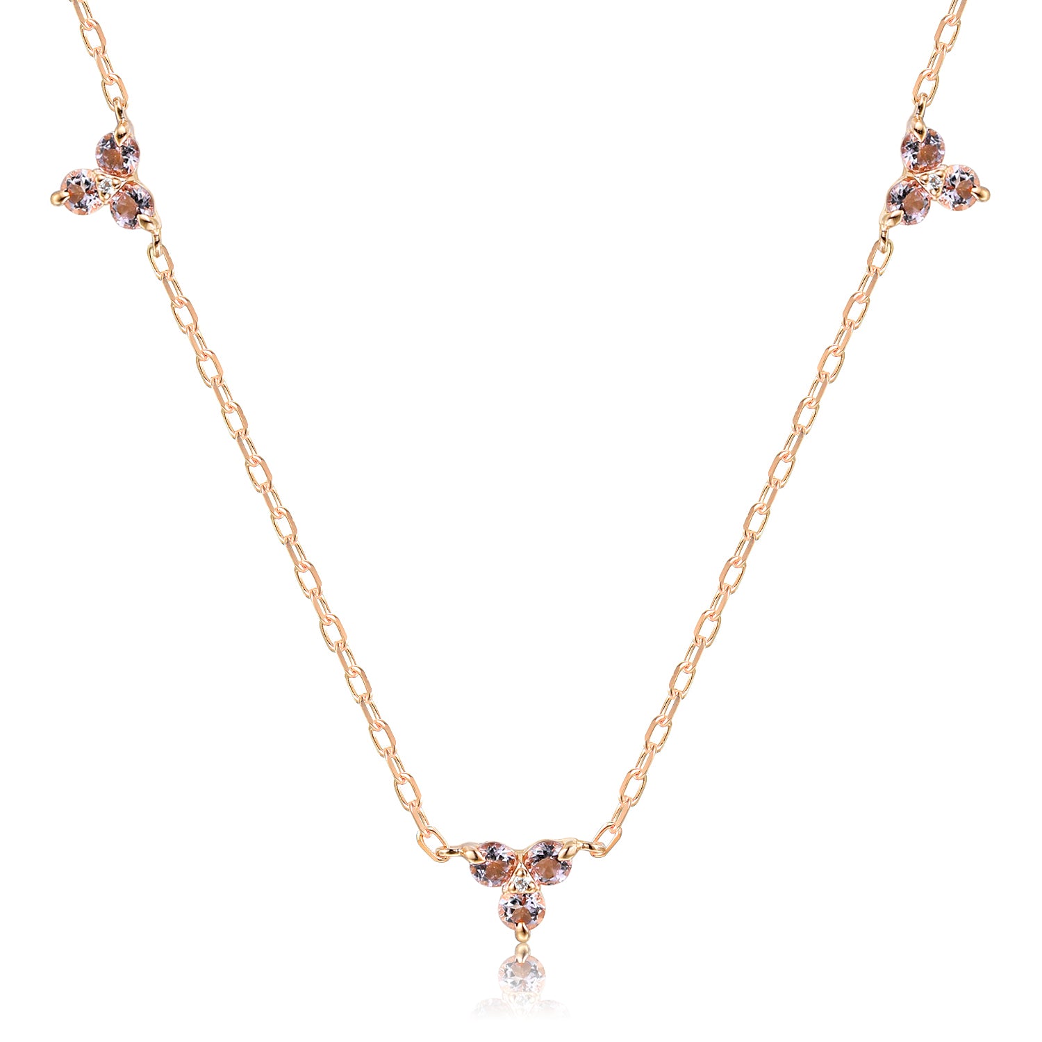 Triple gemstone necklace