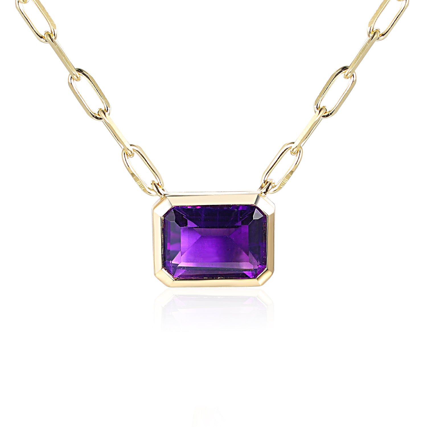 Octagon Step Cut Gemstone Necklace