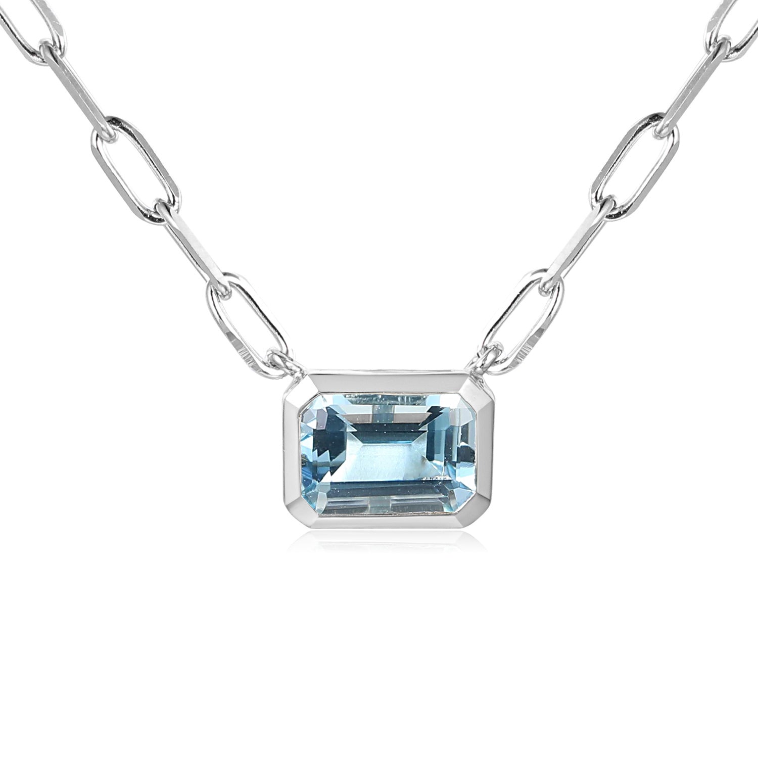 Octagon Step Cut Gemstone Necklace