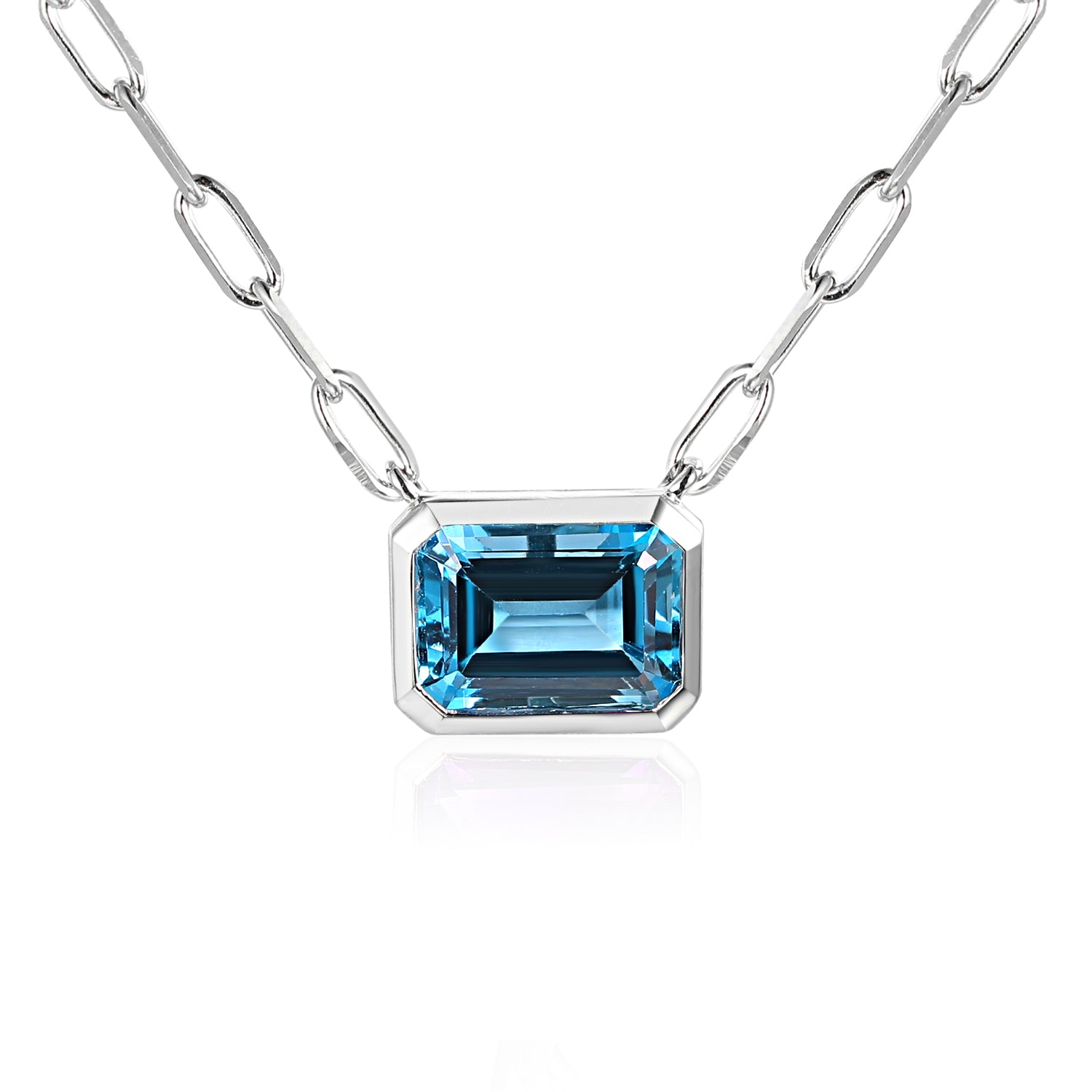 Octagon Step Cut Gemstone Necklace
