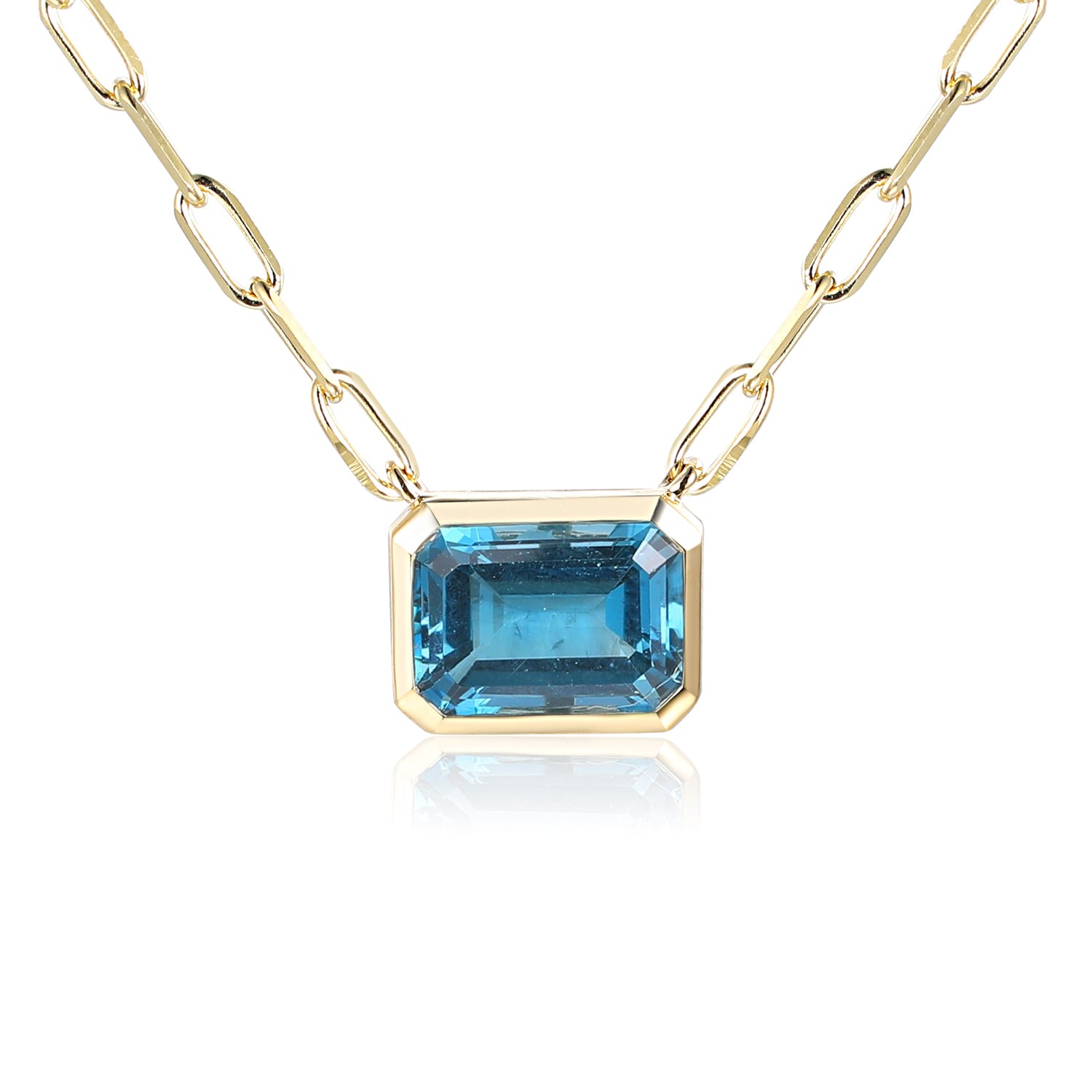 Octagon Step Cut Gemstone Necklace