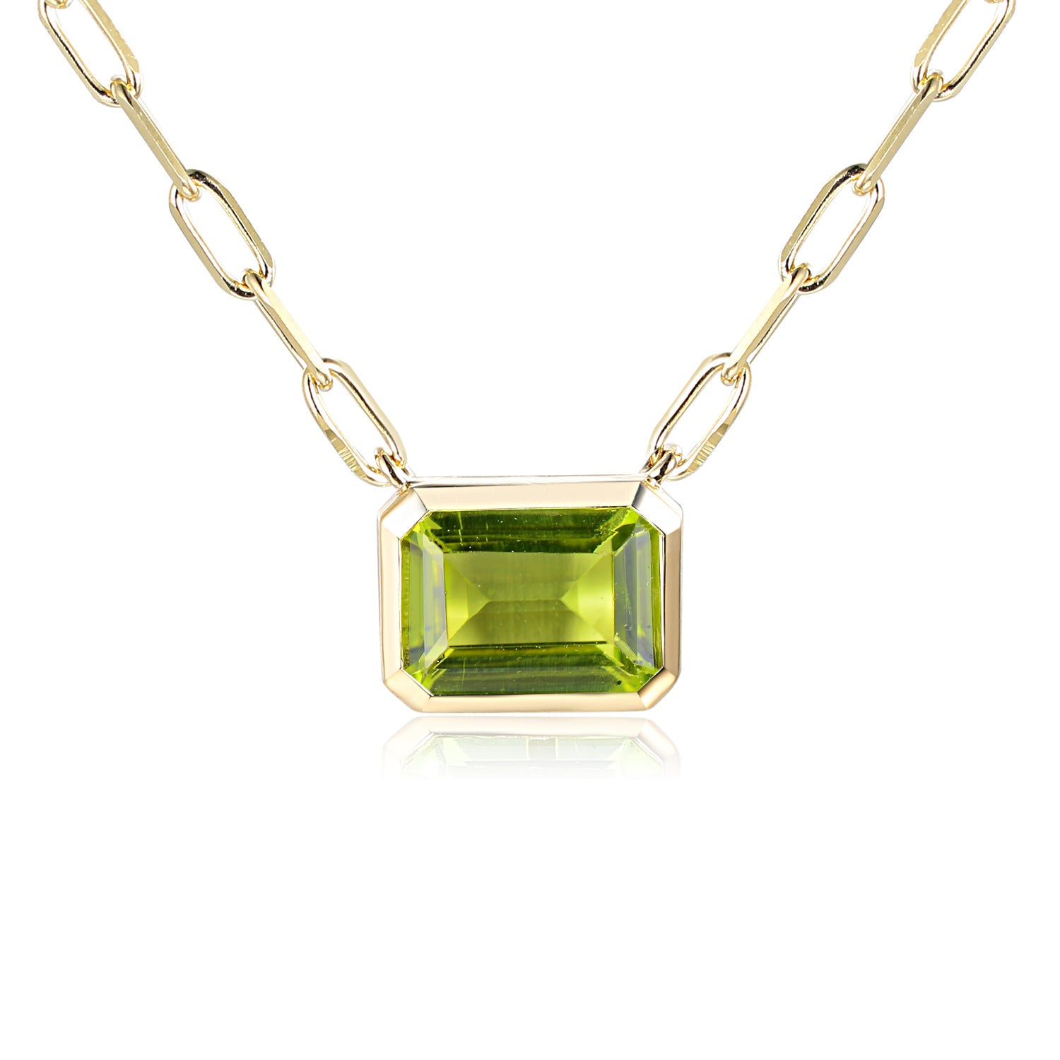Octagon Step Cut Gemstone Necklace