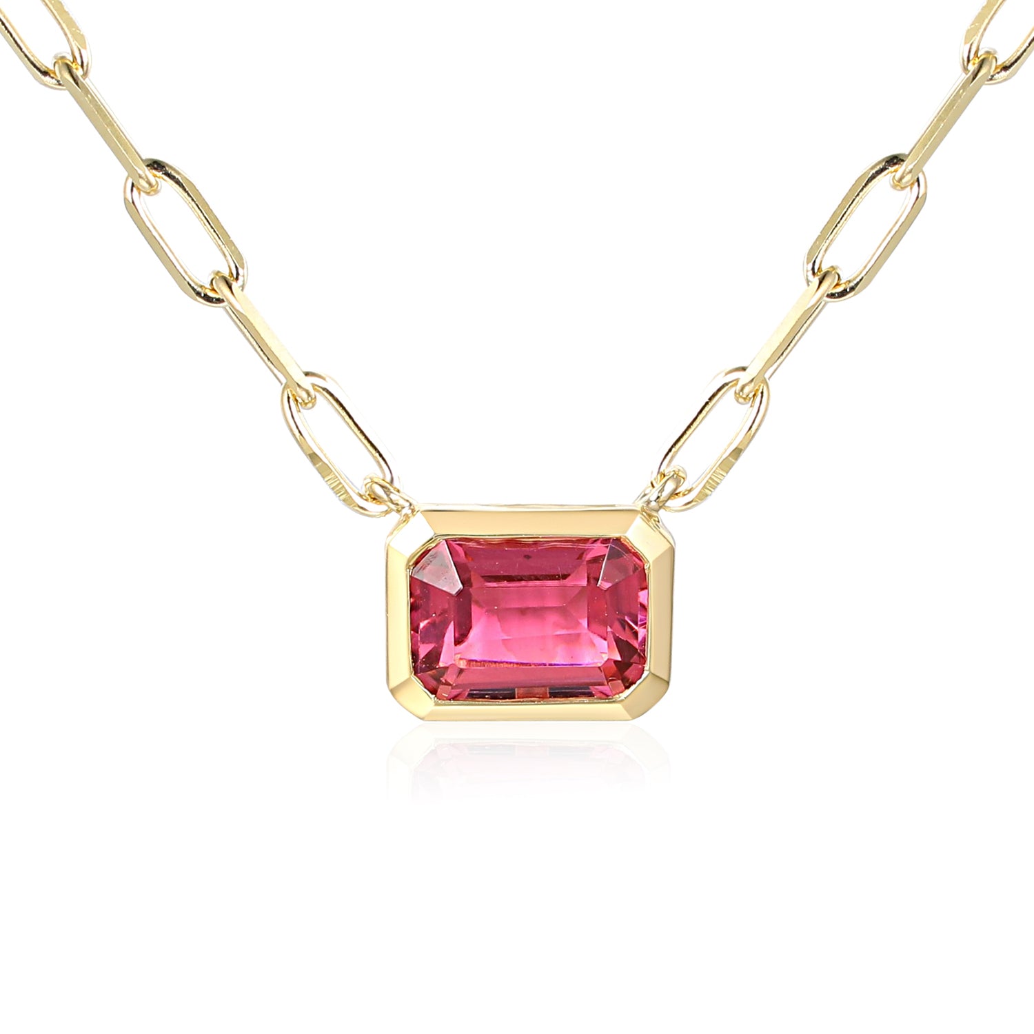 Octagon Step Cut Gemstone Necklace