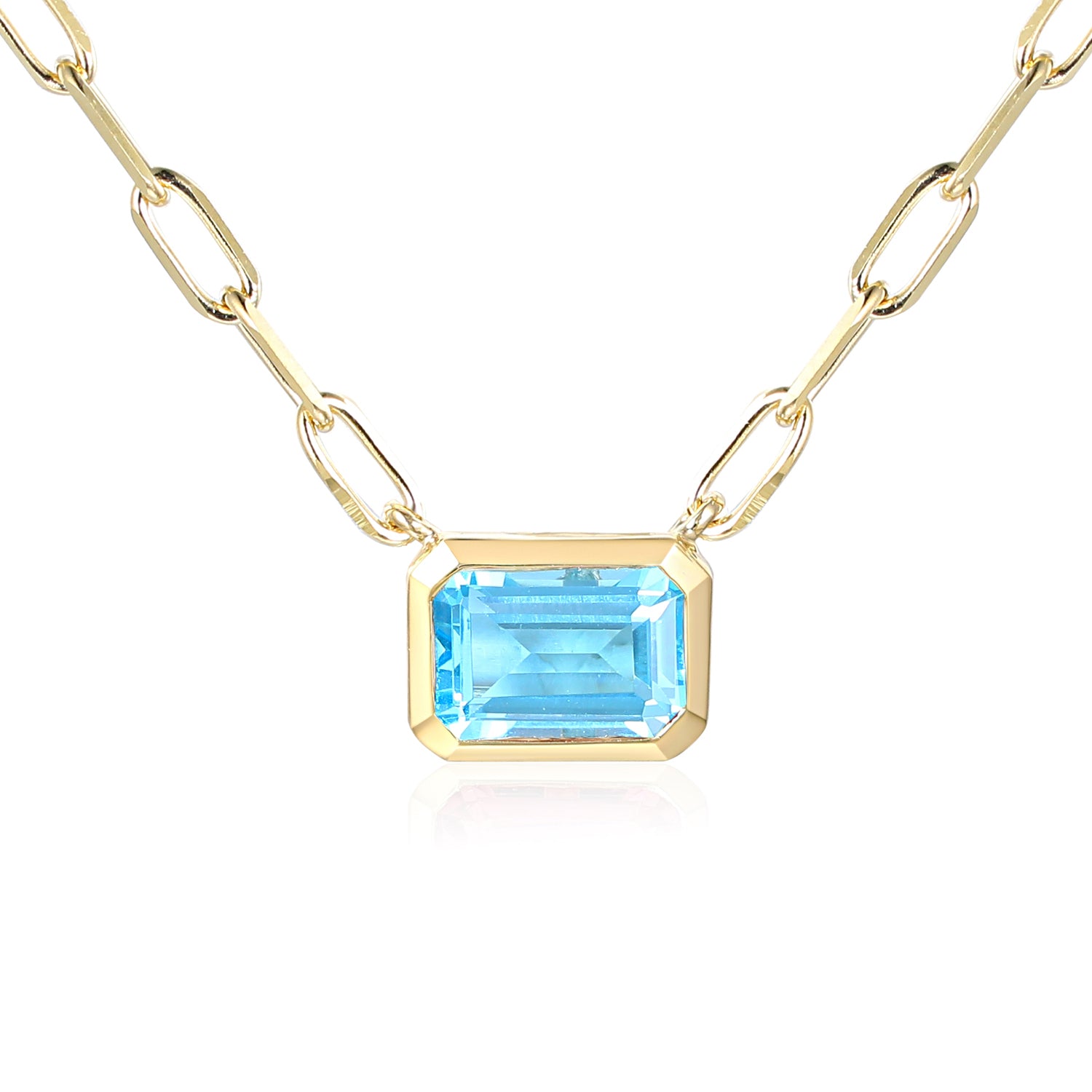 Octagon Step Cut Gemstone Necklace