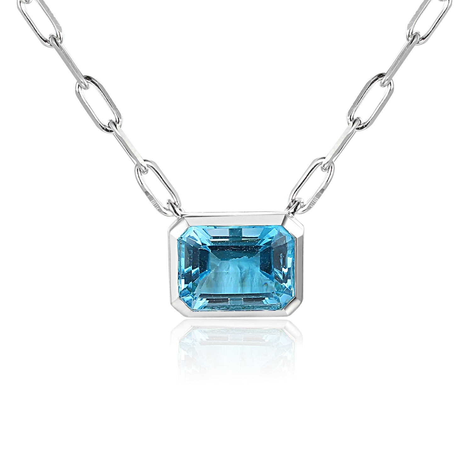 Octagon Step Cut Gemstone Necklace