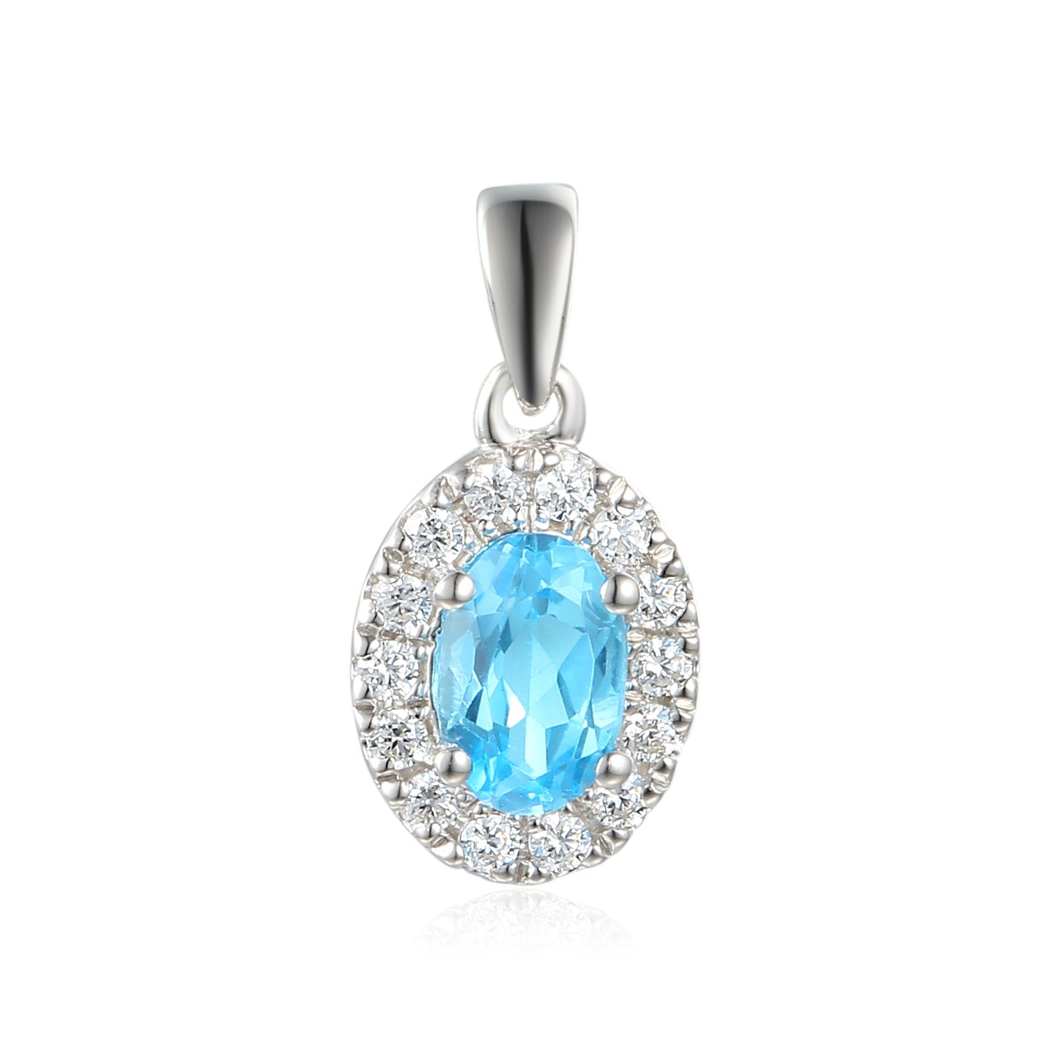 Oval 6x4mm Gemstone Cluster Pendant