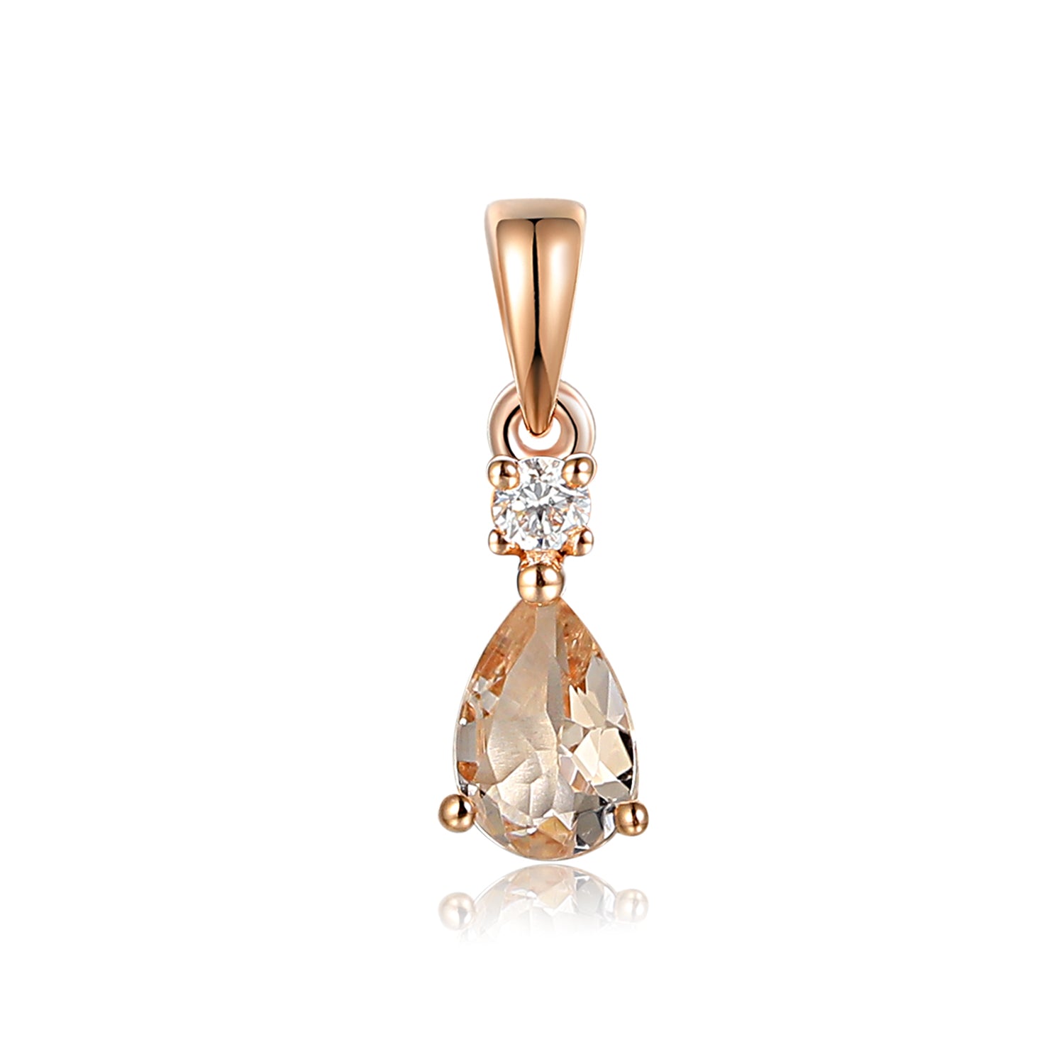 Pear Shape Gemstone and Diamond Gold Pendant