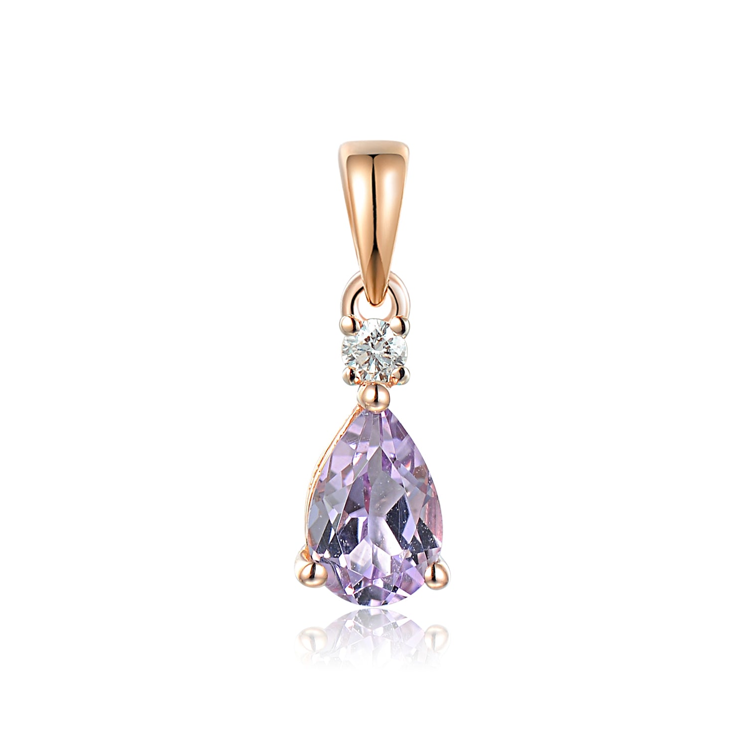 Pear Shape Gemstone and Diamond Gold Pendant