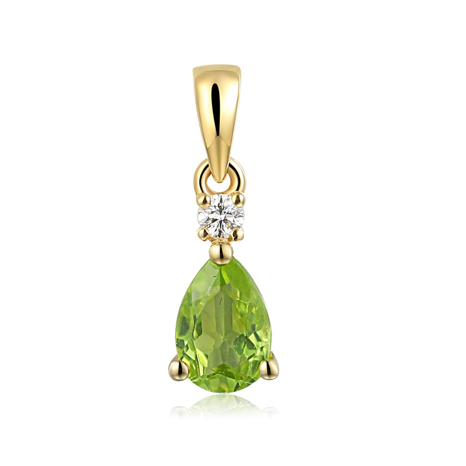 Pear Shape Gemstone and Diamond Gold Pendant