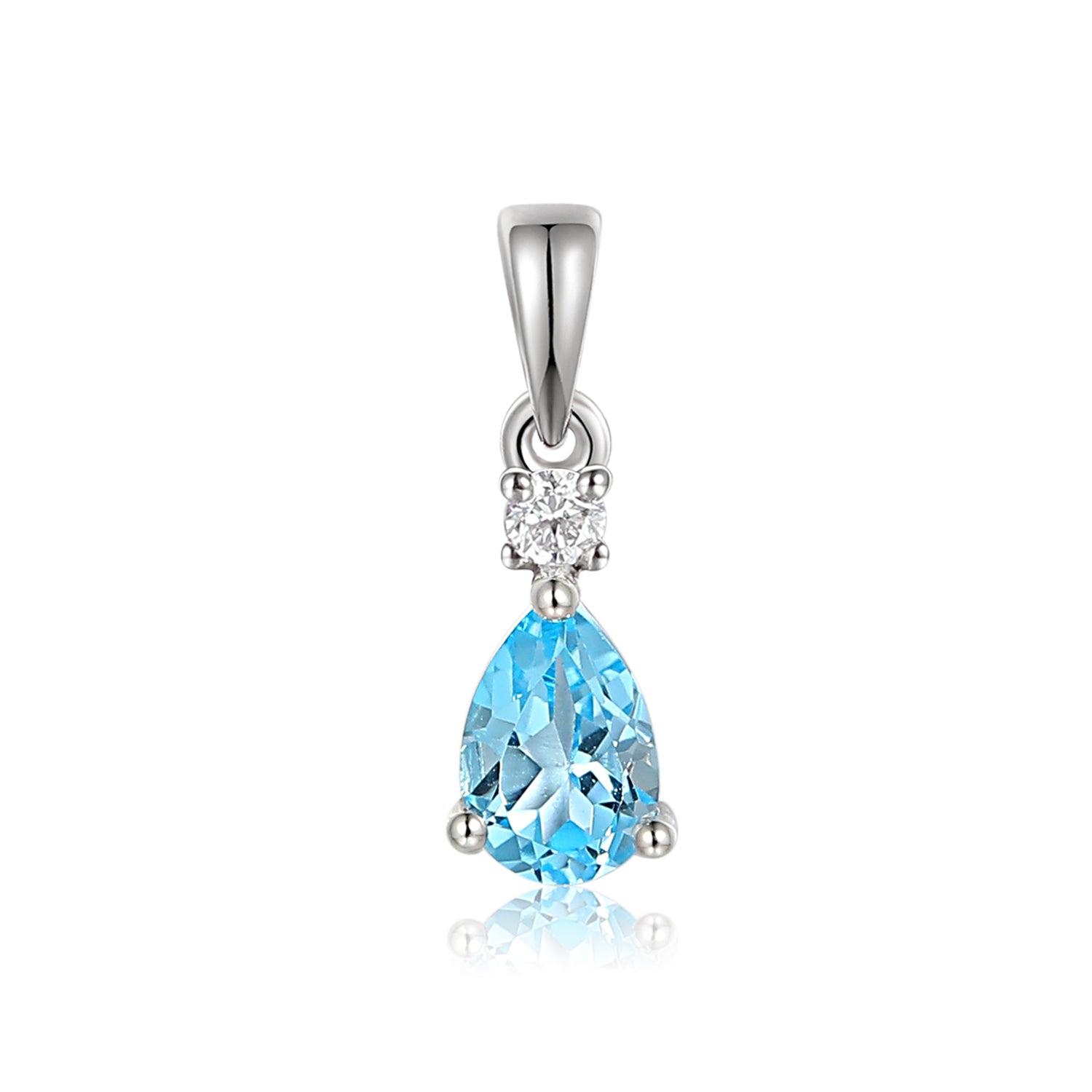 Pear Shape Gemstone and Diamond Gold Pendant