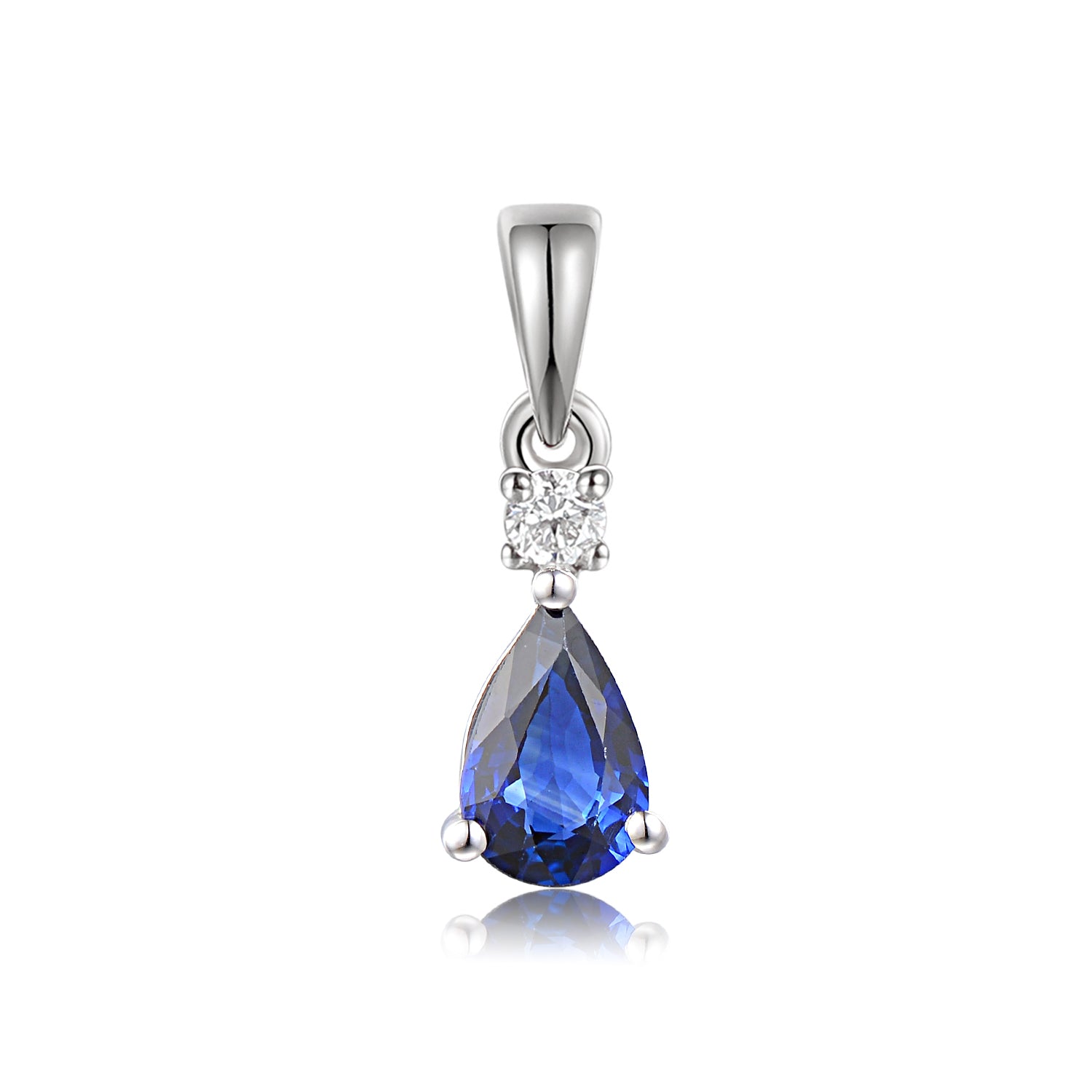Pear Shape Gemstone and Diamond Gold Pendant