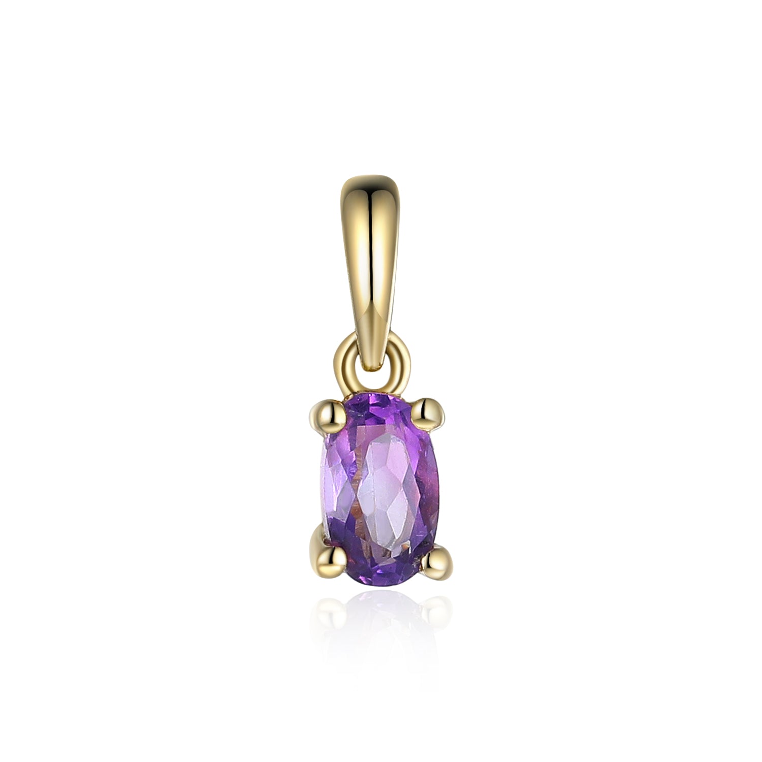 Oval Shape Gemstone Gold Pendant