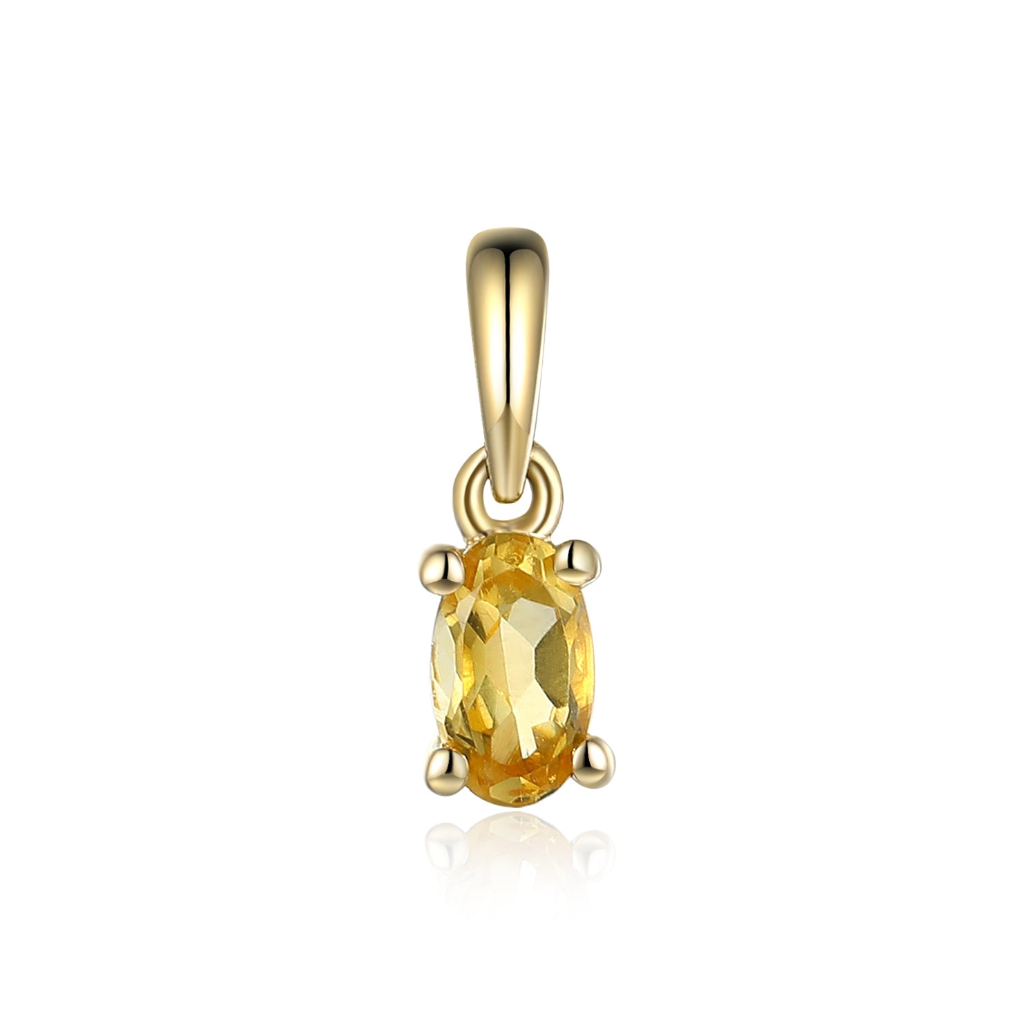 Oval Shape Gemstone Gold Pendant