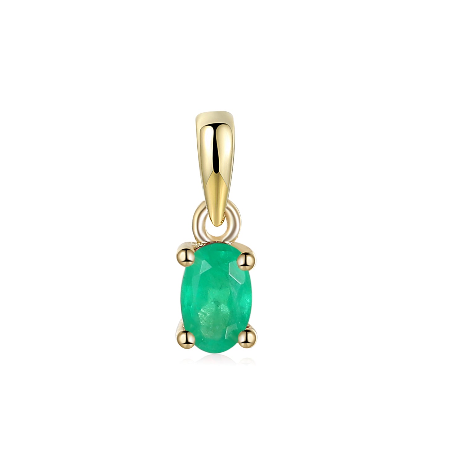 Oval Shape Gemstone Gold Pendant