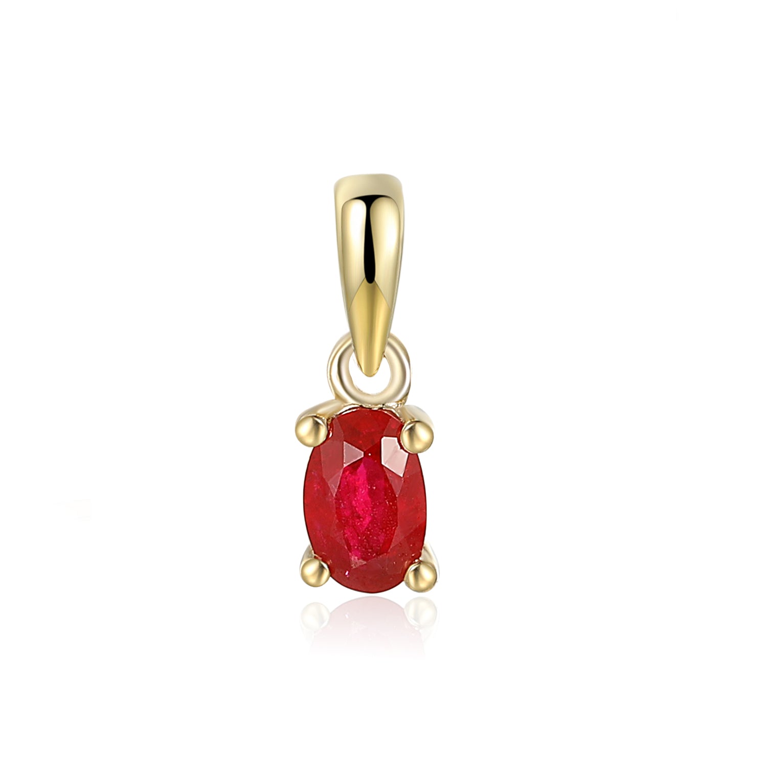 Oval Shape Gemstone Gold Pendant