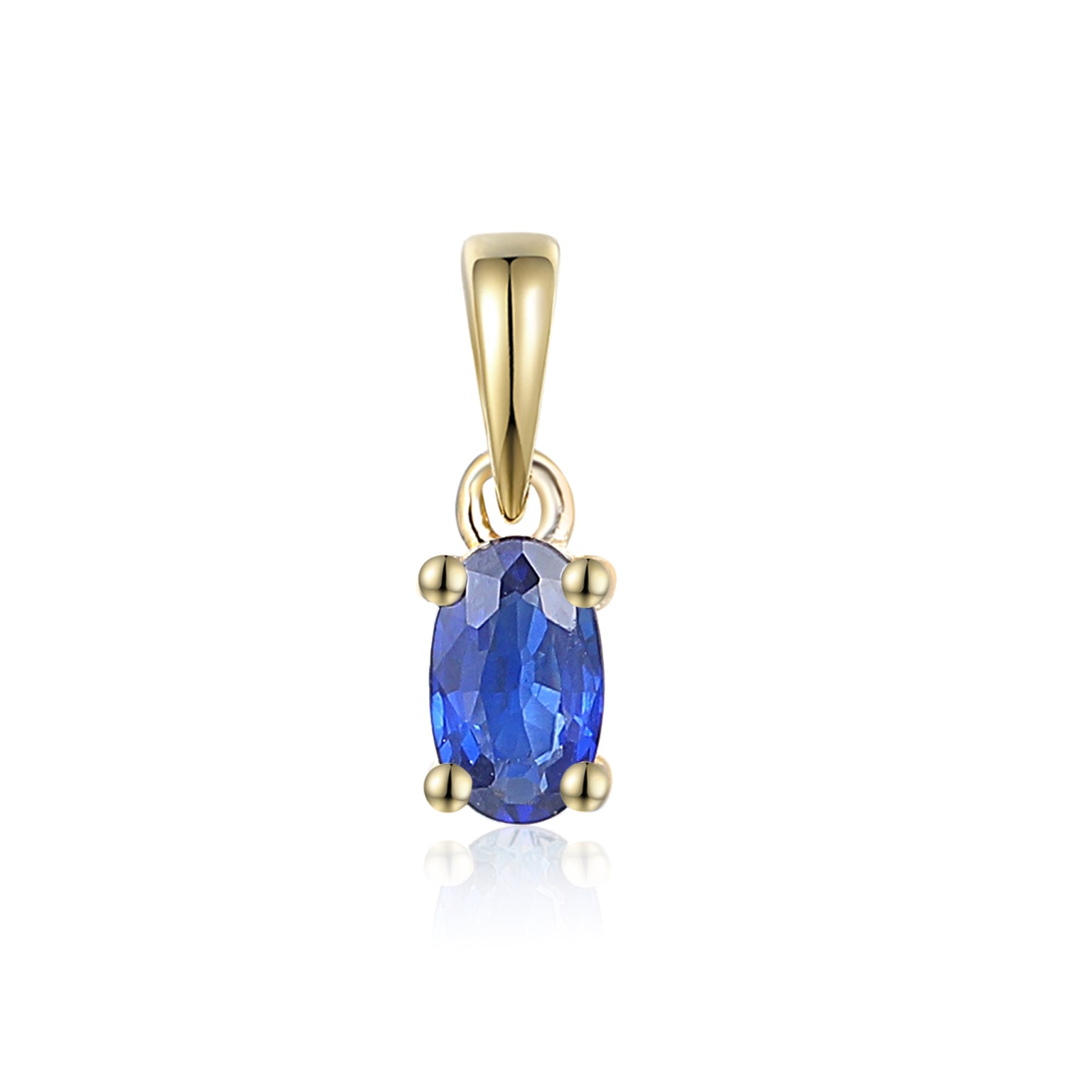 Oval Shape Gemstone Gold Pendant