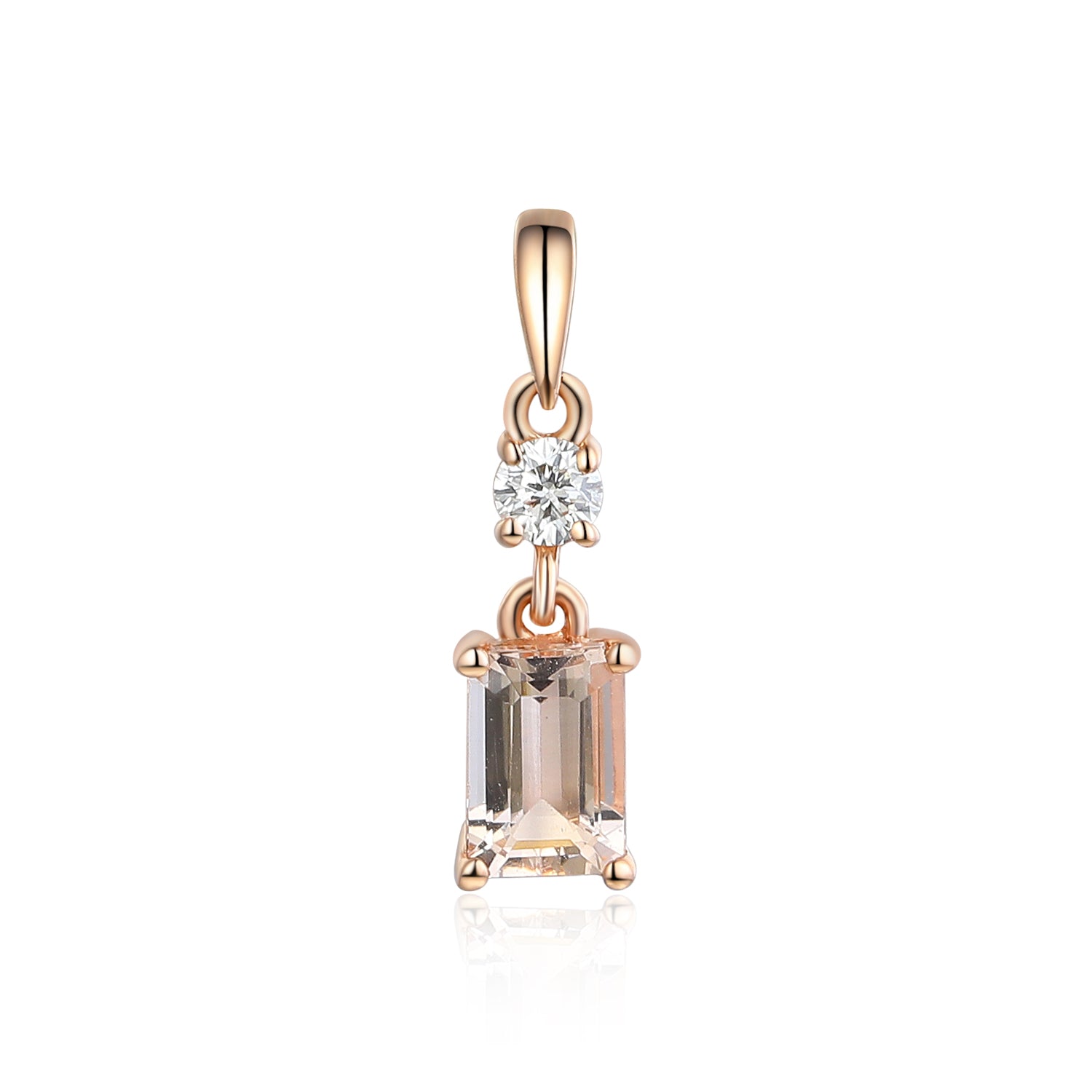 Octagon Gemstone and Diamond Drop Pendant