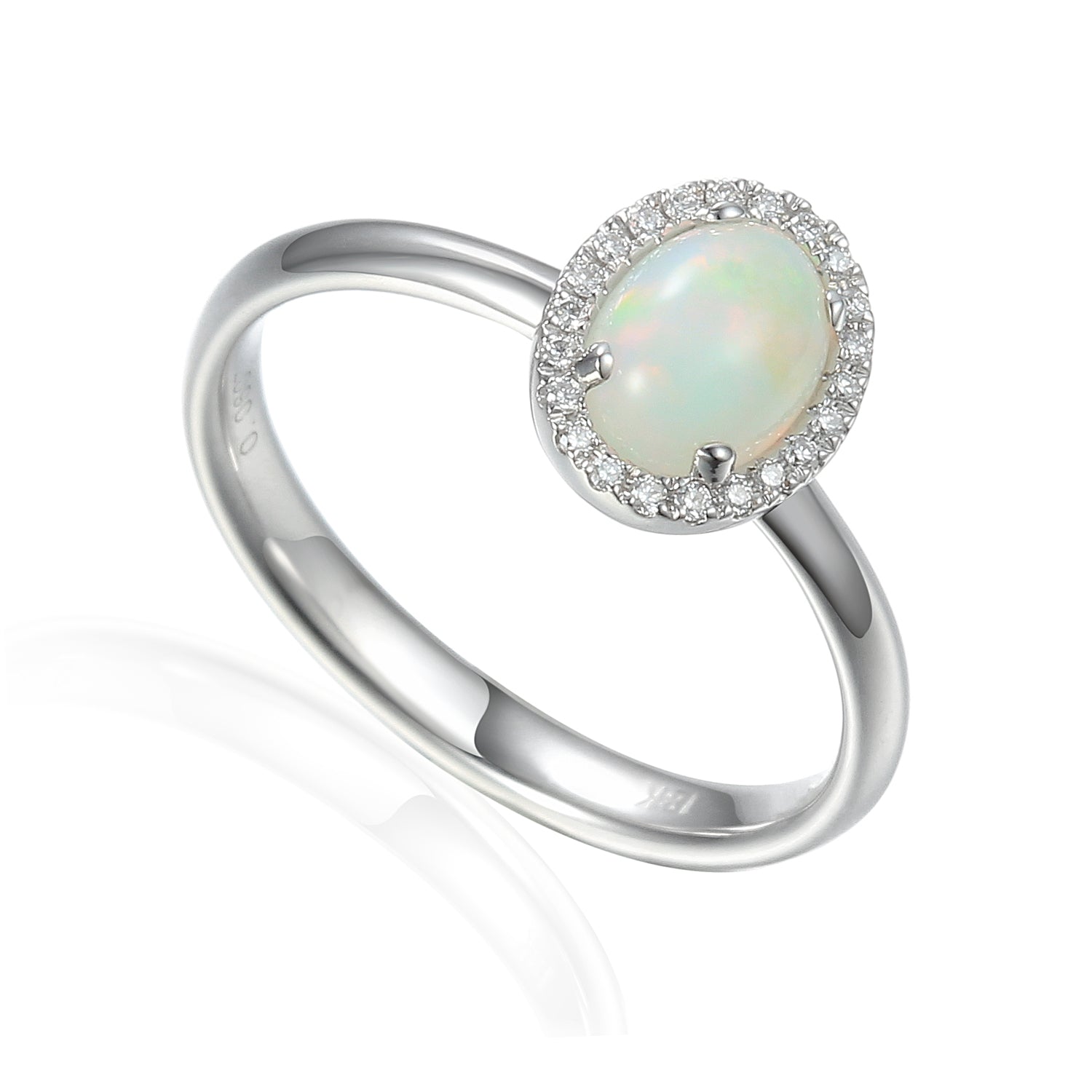 Oval Opal Diamond Cluster Ring