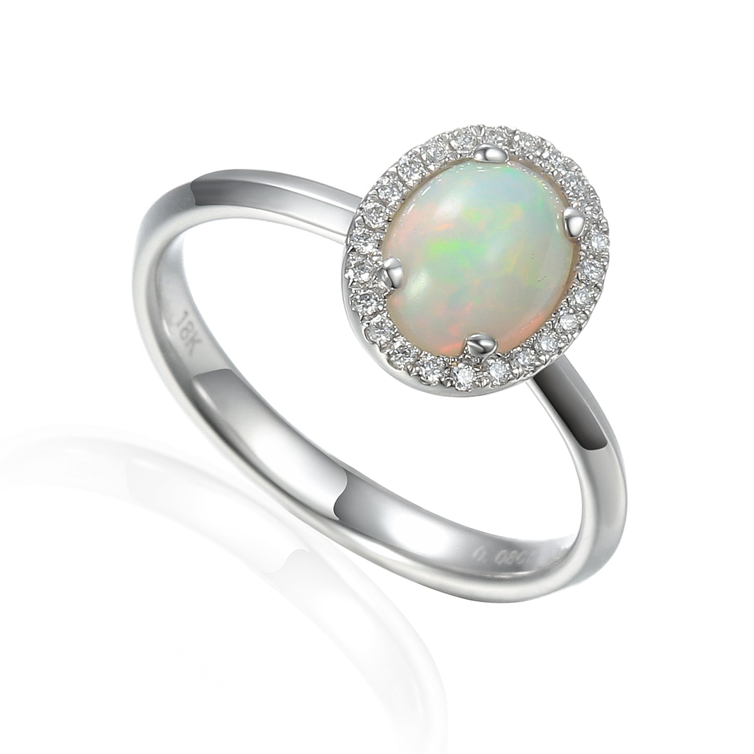 Oval Gold Opal Cluster Ring