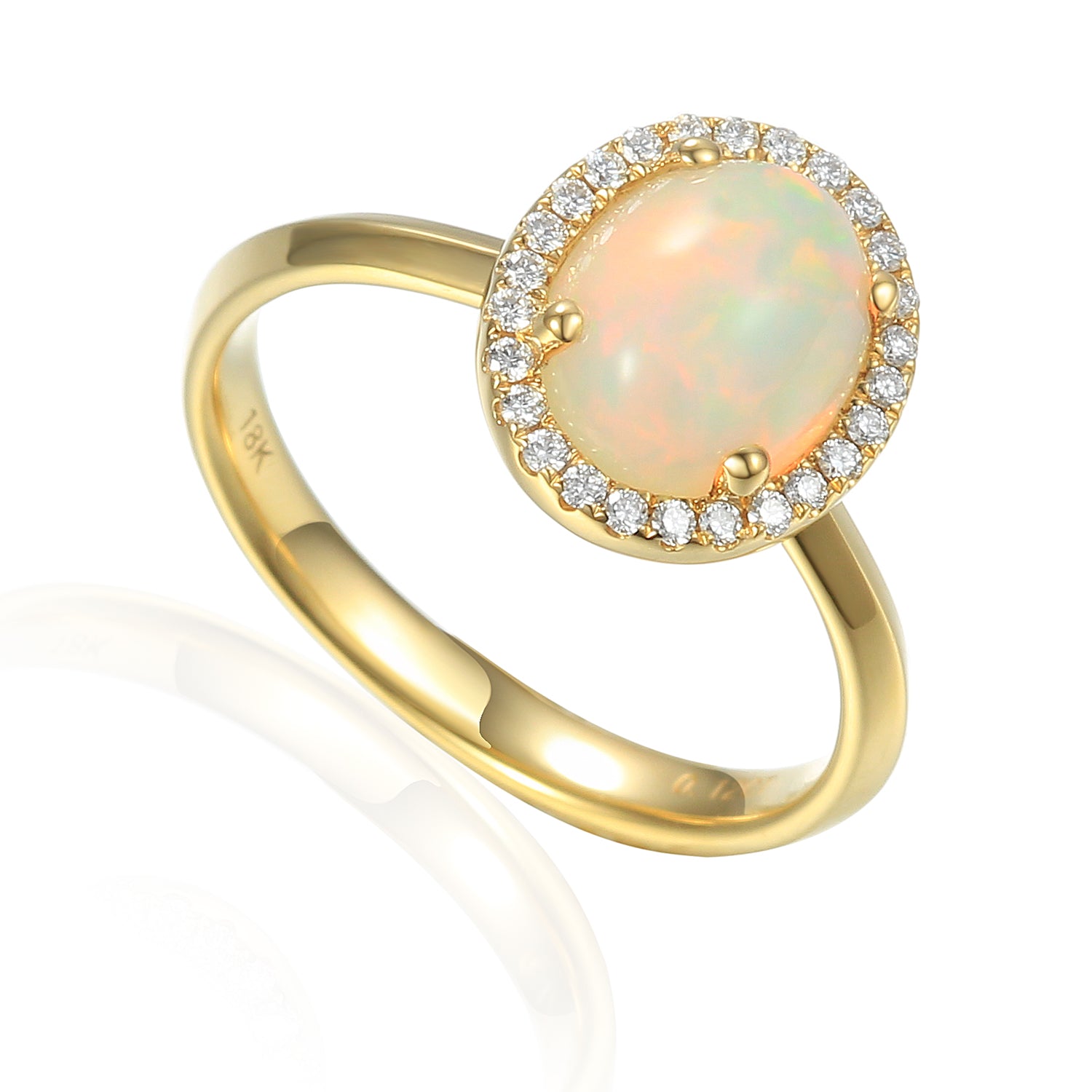 Oval Gold Opal Cluster Ring