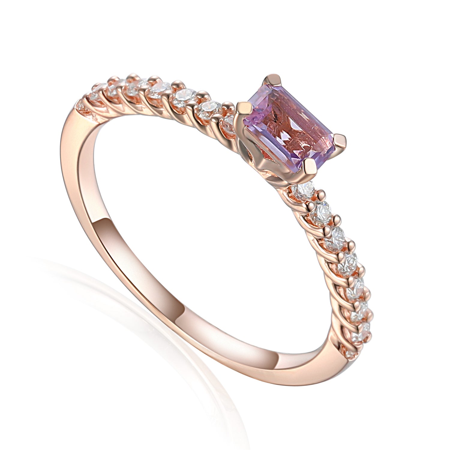 Gemstone and Diamond Fine Stacking Ring